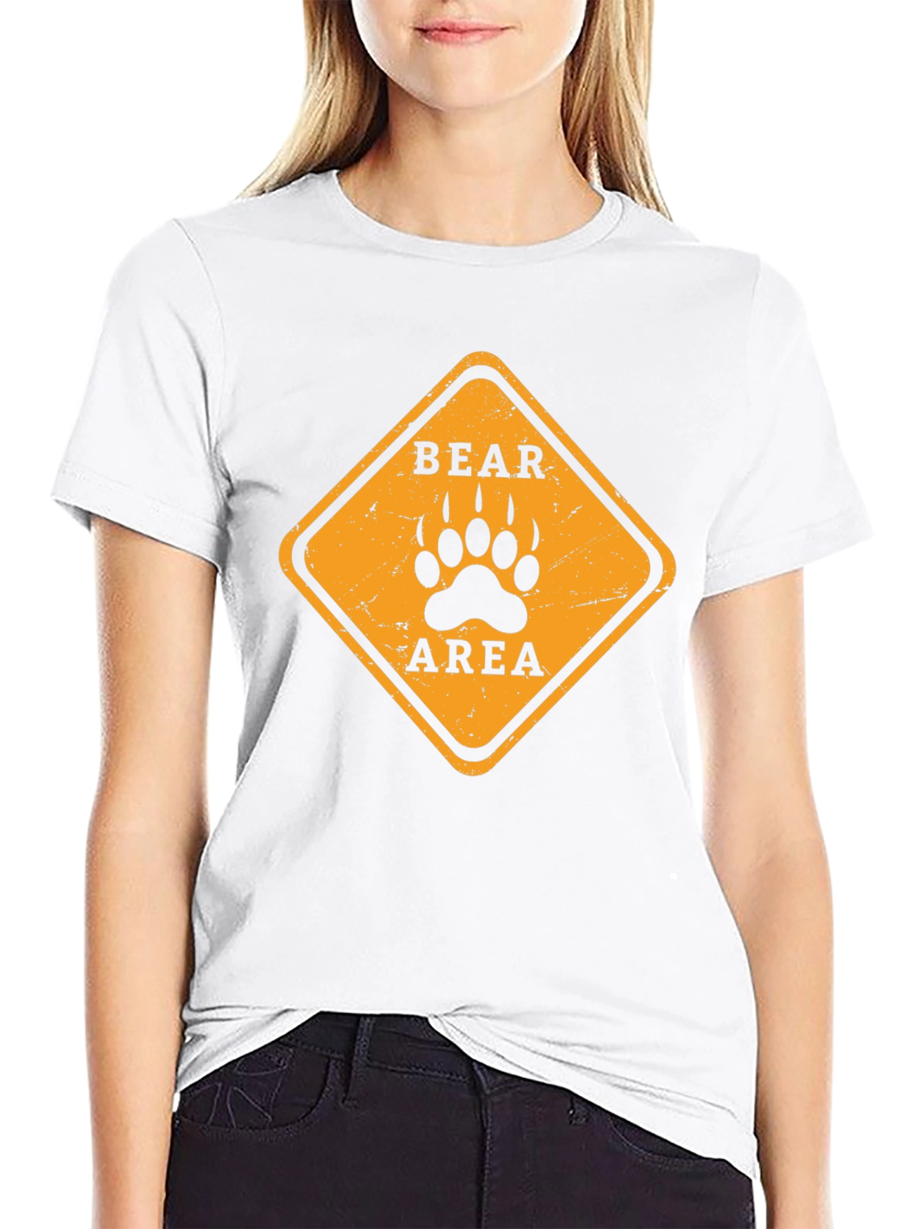 Bear Area Warning T-Shirt - Black