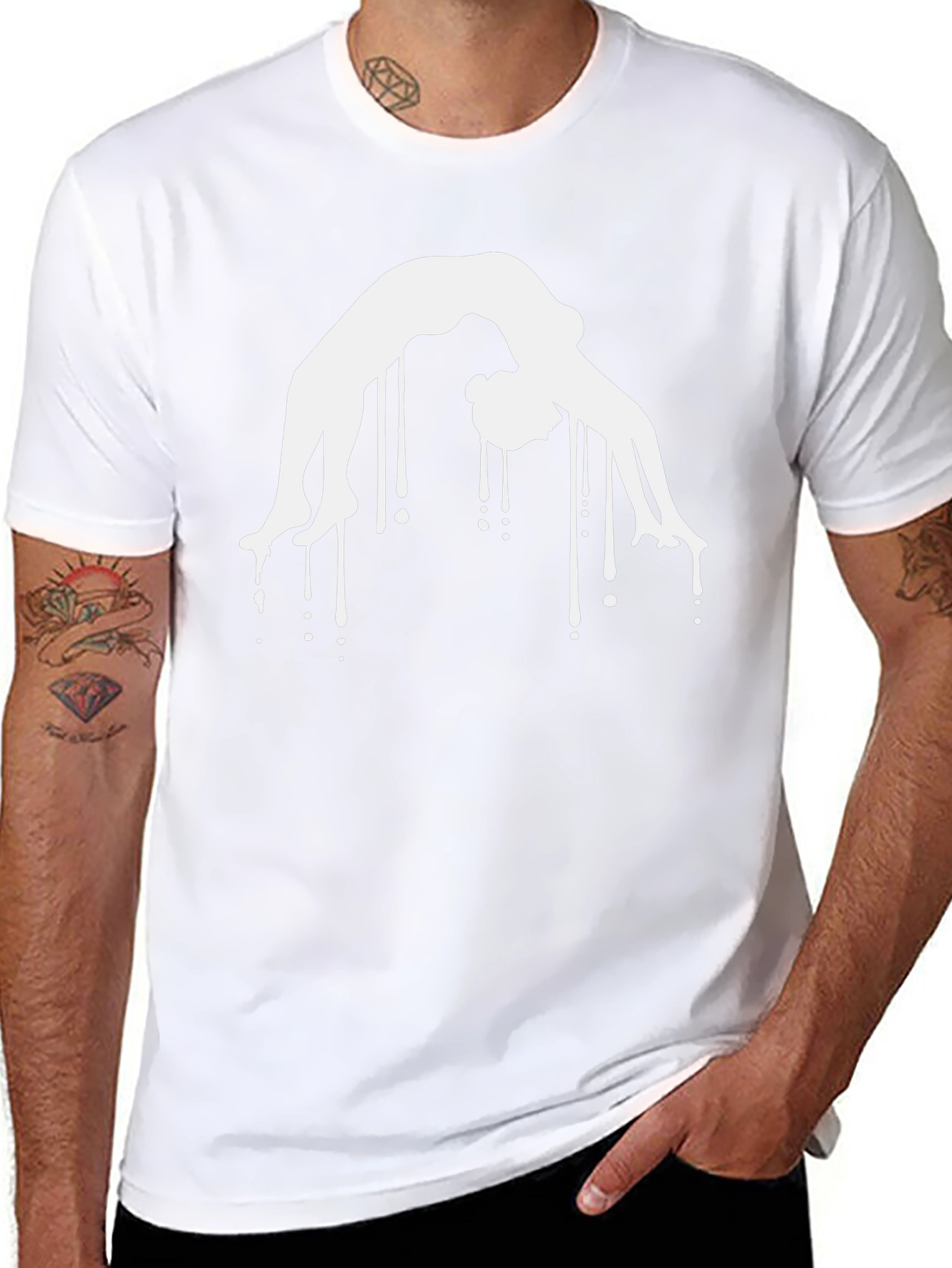 Yoga Pose Graphic Tee - Black Cotton Blend