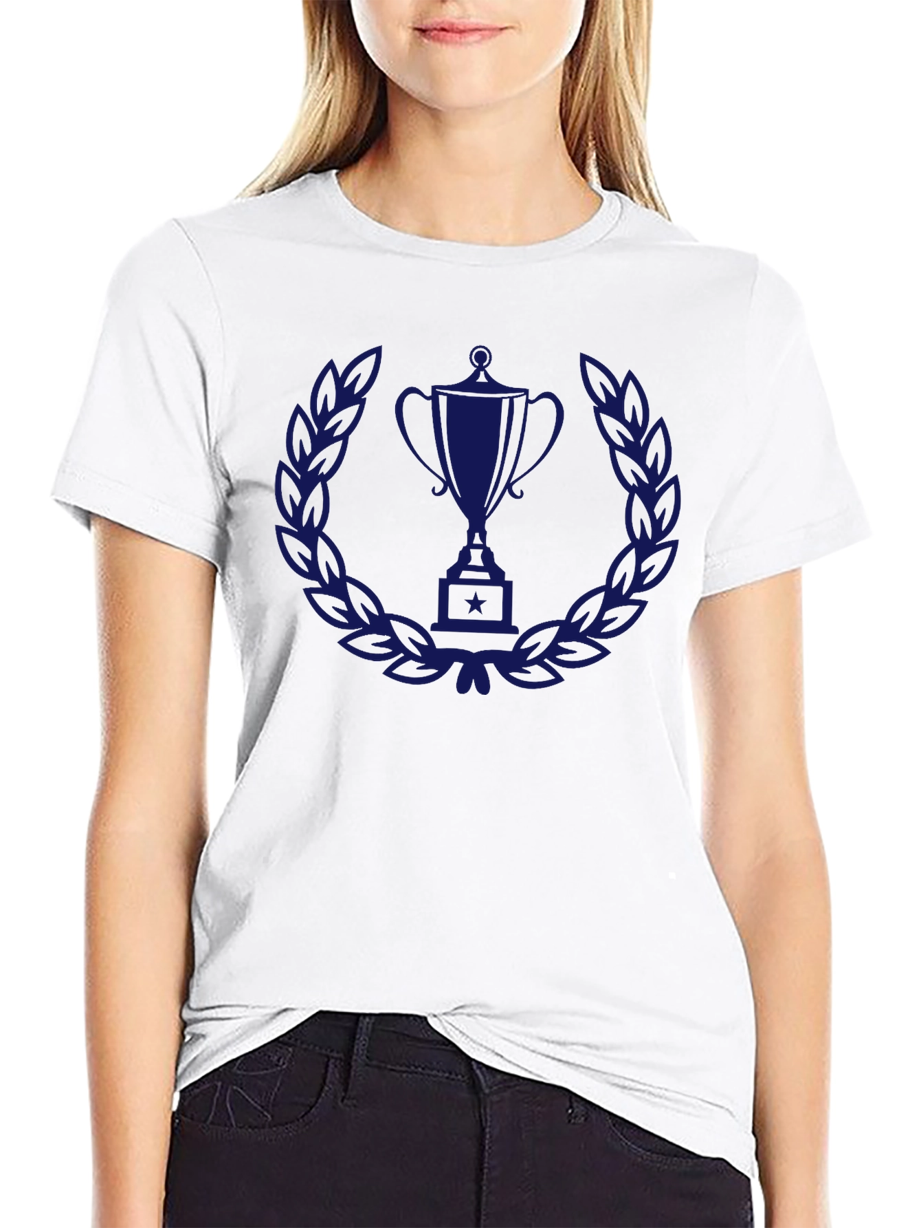 Trophy Laurel Wreath Graphic Tee - Black
