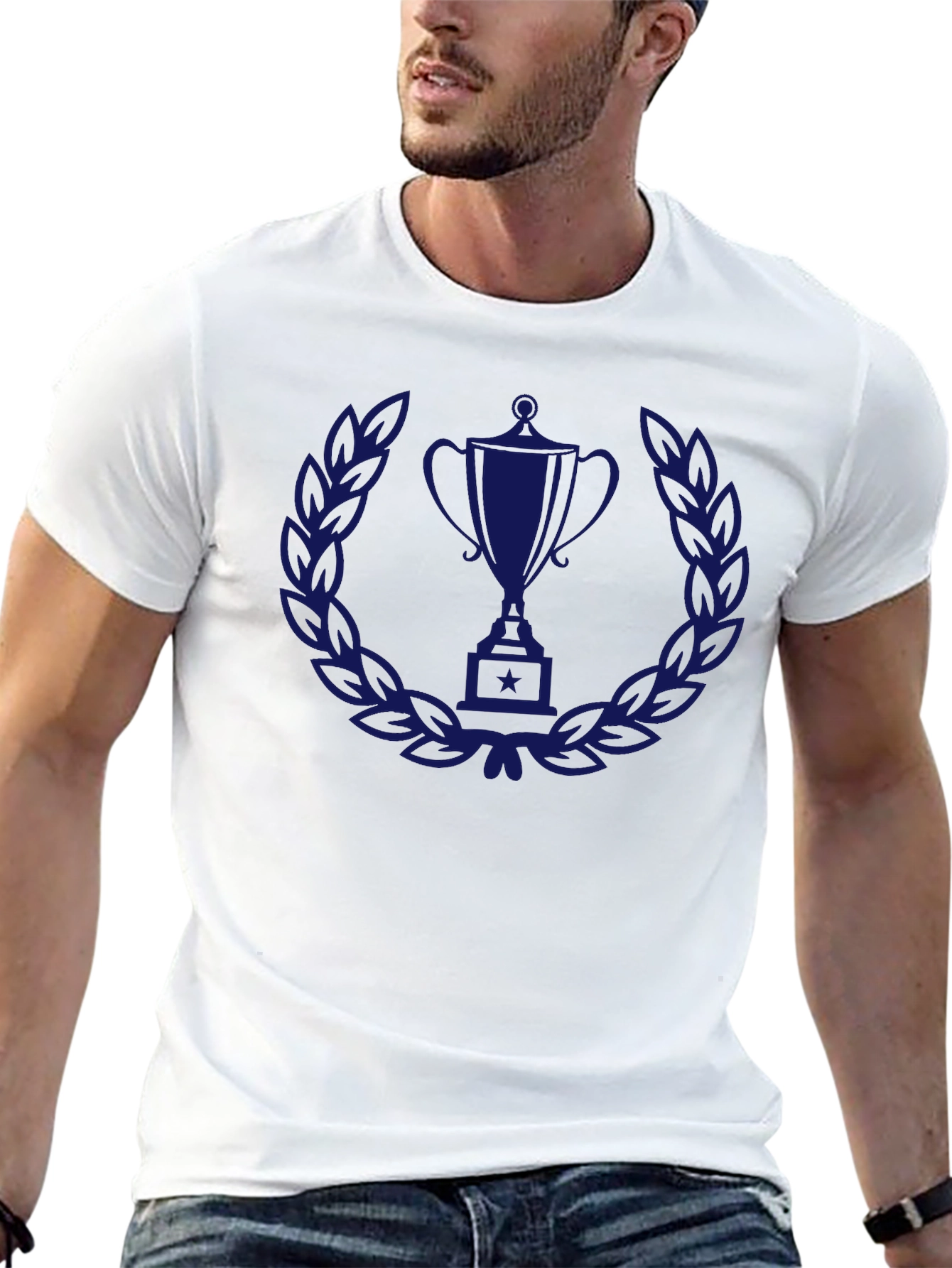 Trophy Laurel Wreath Graphic Tee - Black