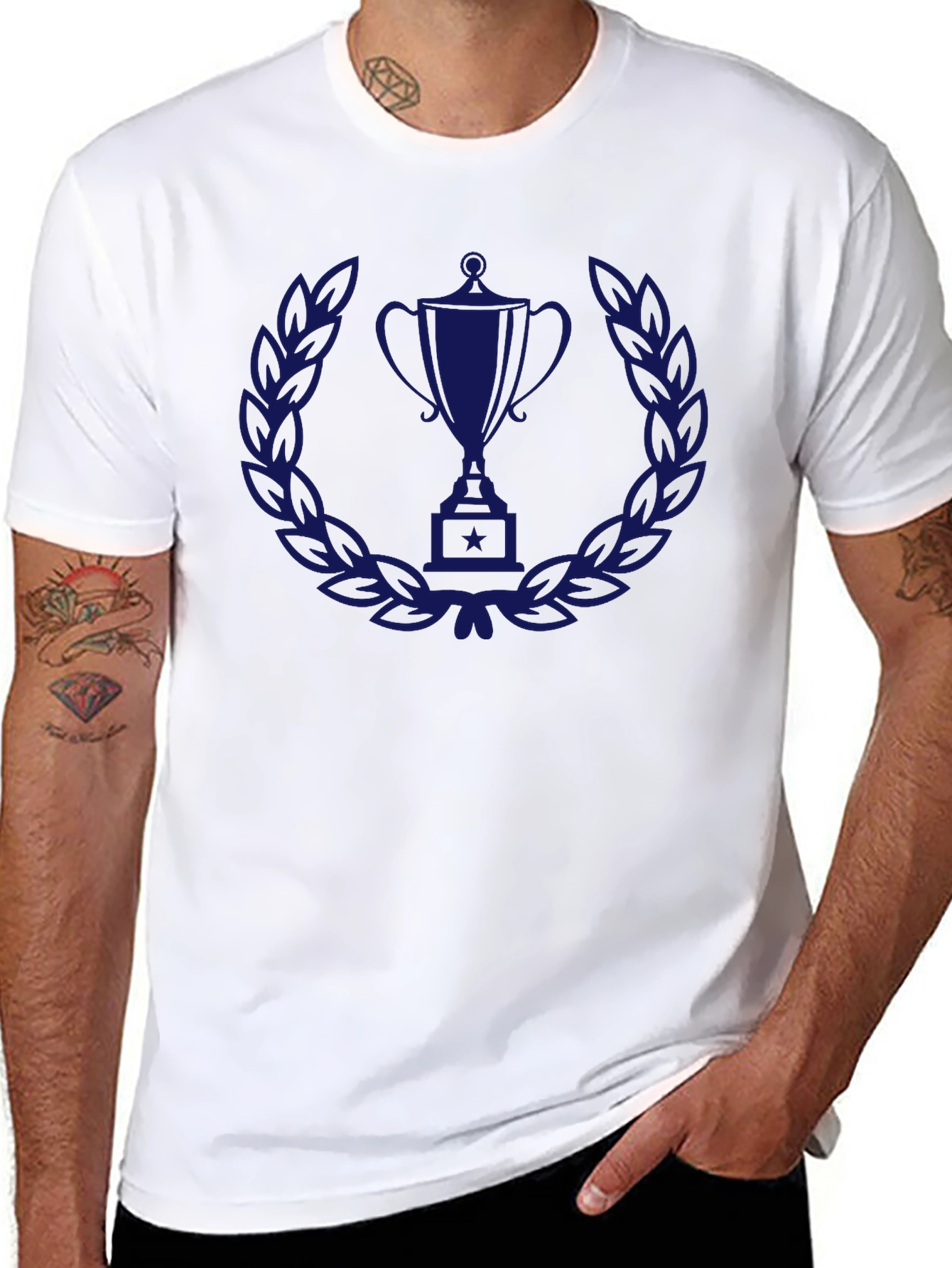 Trophy Laurel Wreath Graphic Tee - Black
