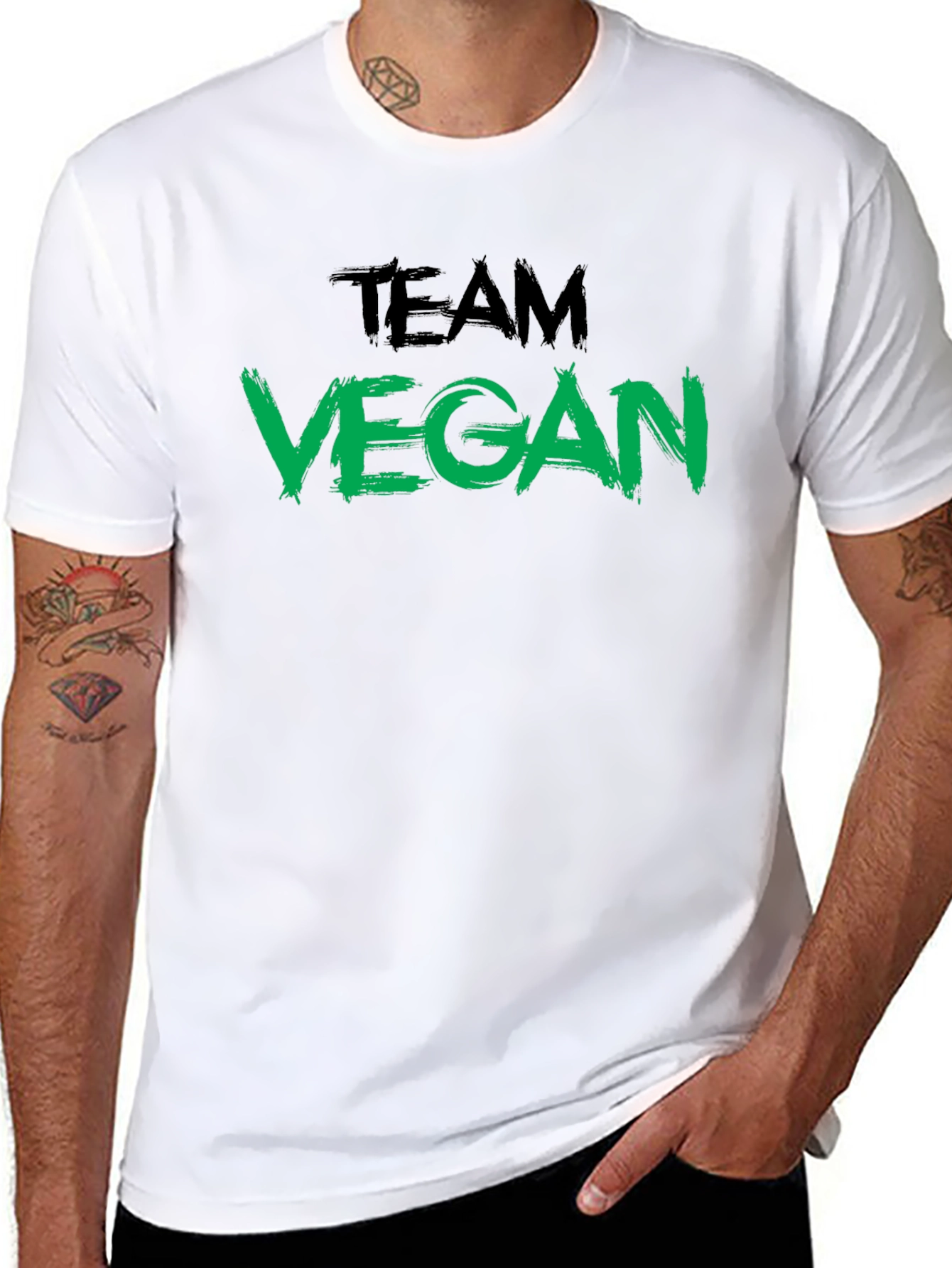 Team Vegan Black Crew Neck T-Shirt