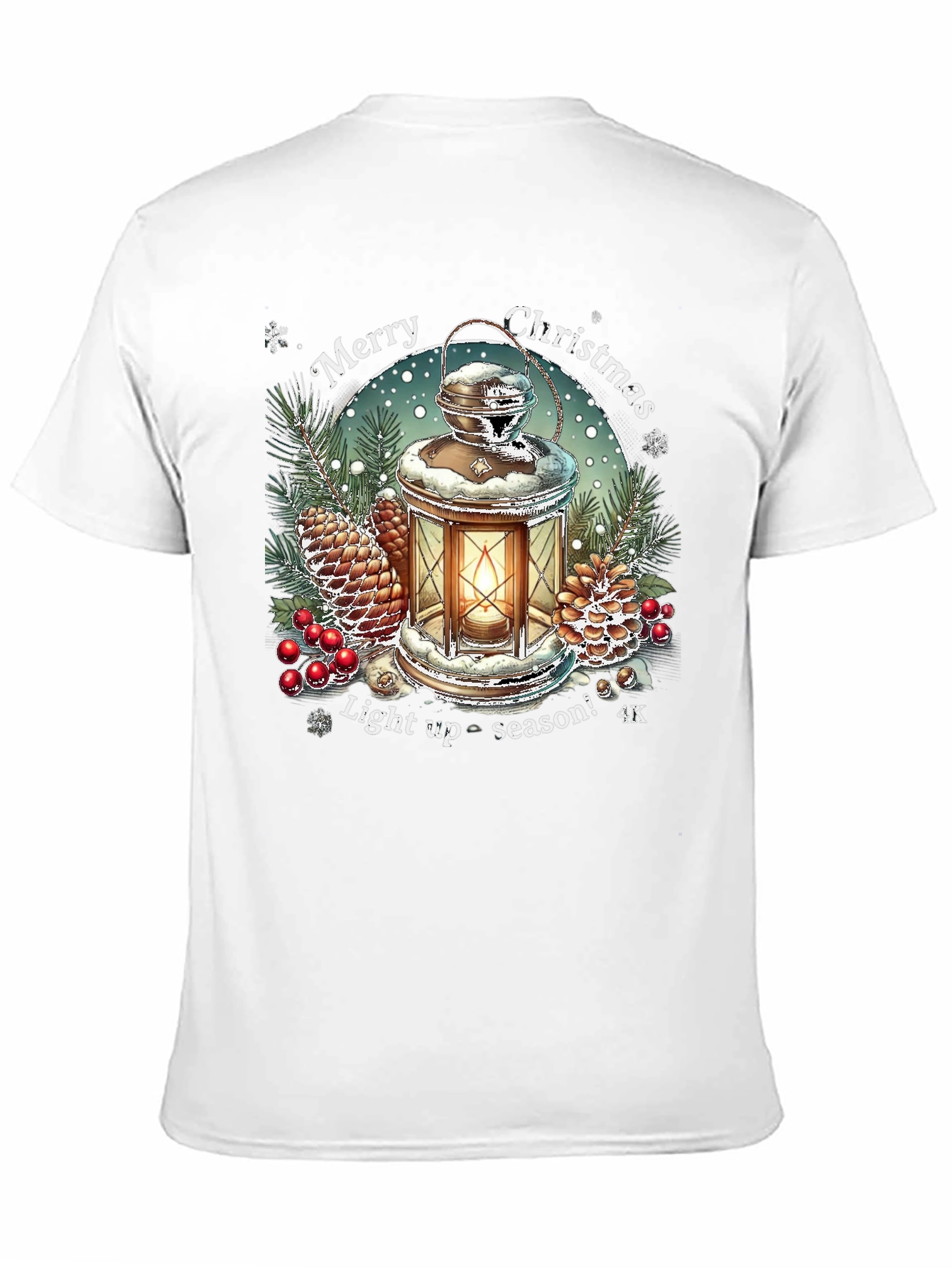 Merry Christmas Lantern Graphic T-Shirt