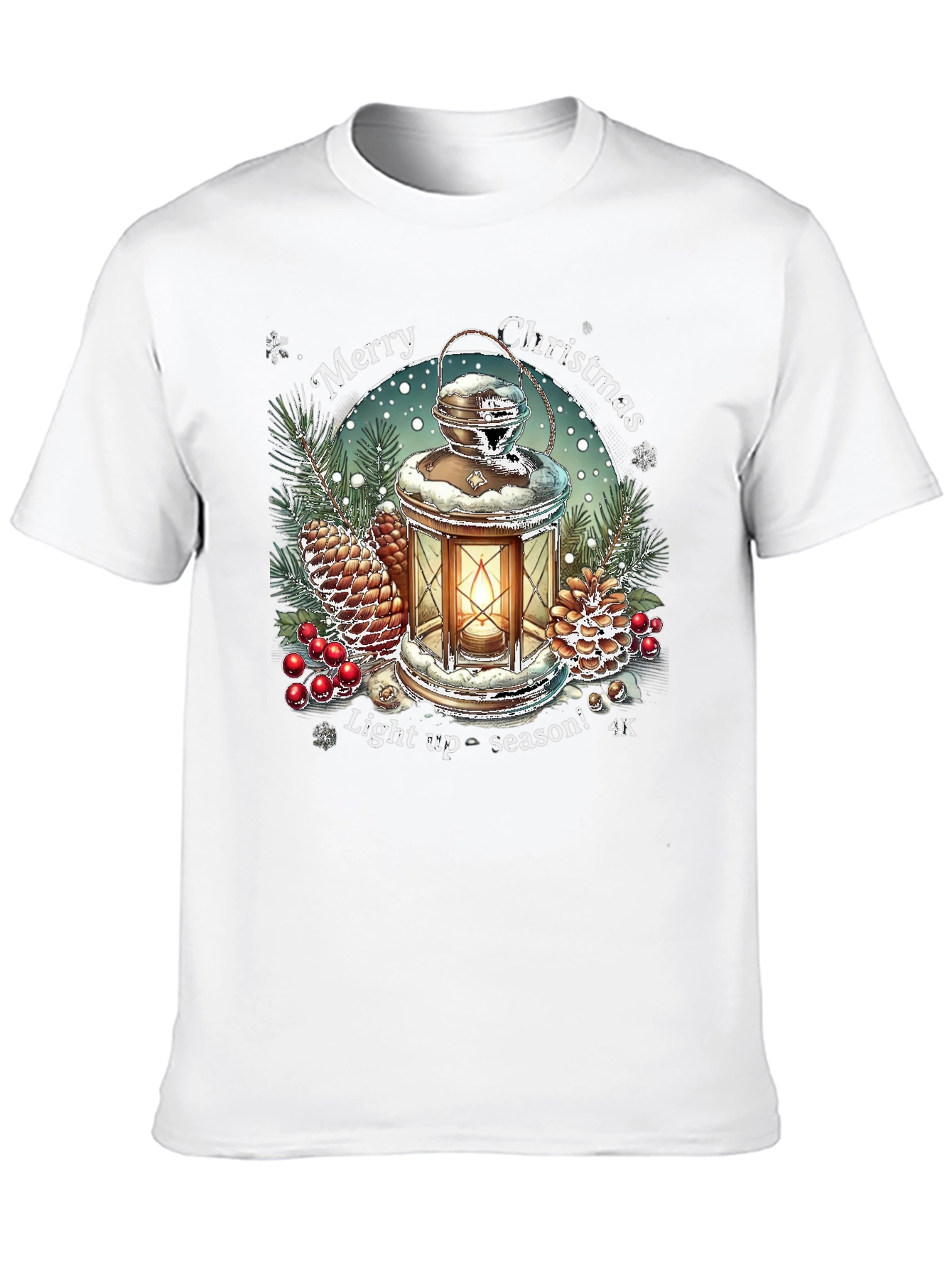 Merry Christmas Lantern Graphic T-Shirt