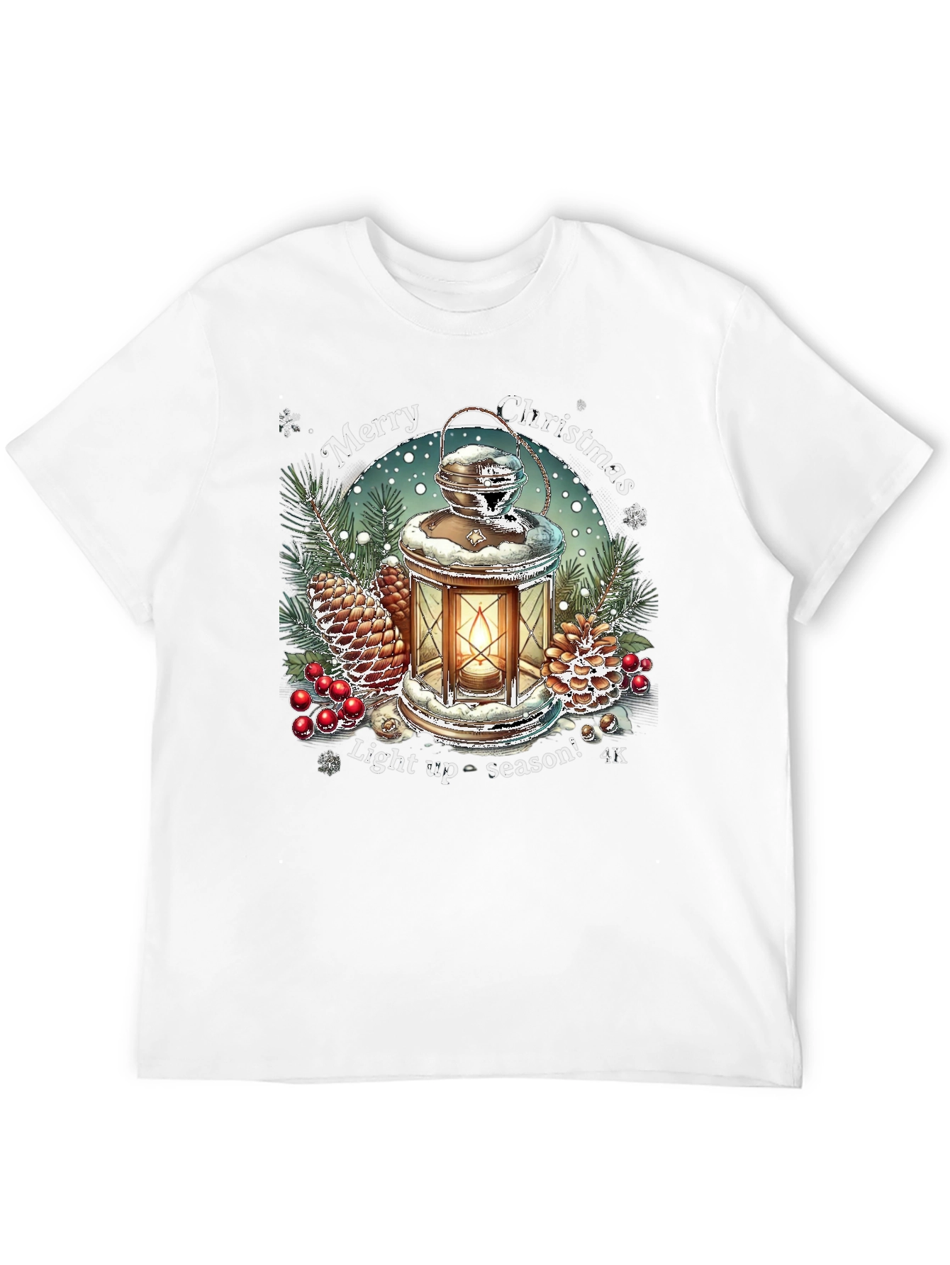 Merry Christmas Lantern Graphic T-Shirt