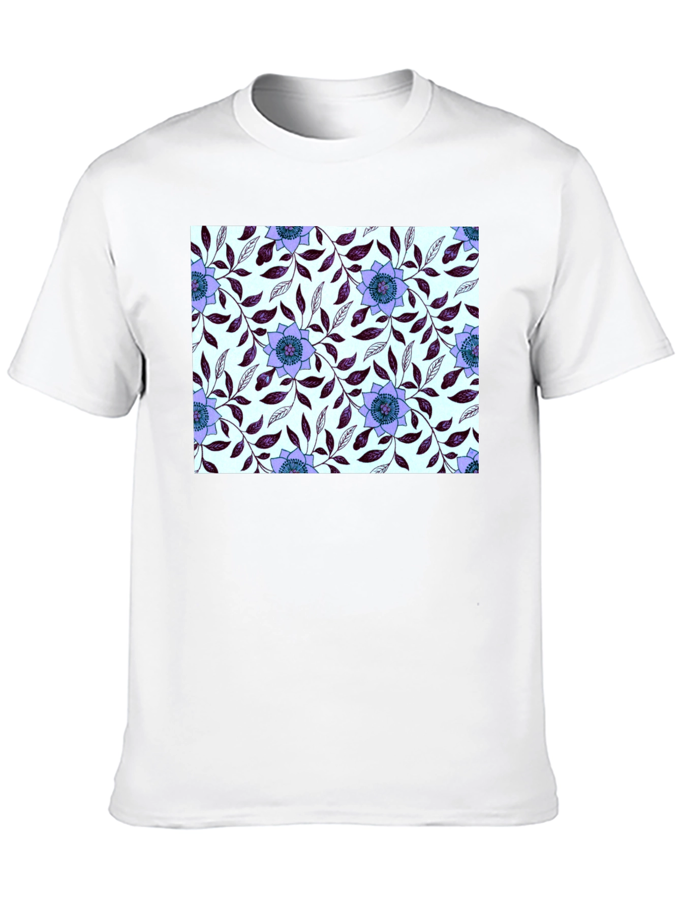 Floral Pattern Black T-Shirt