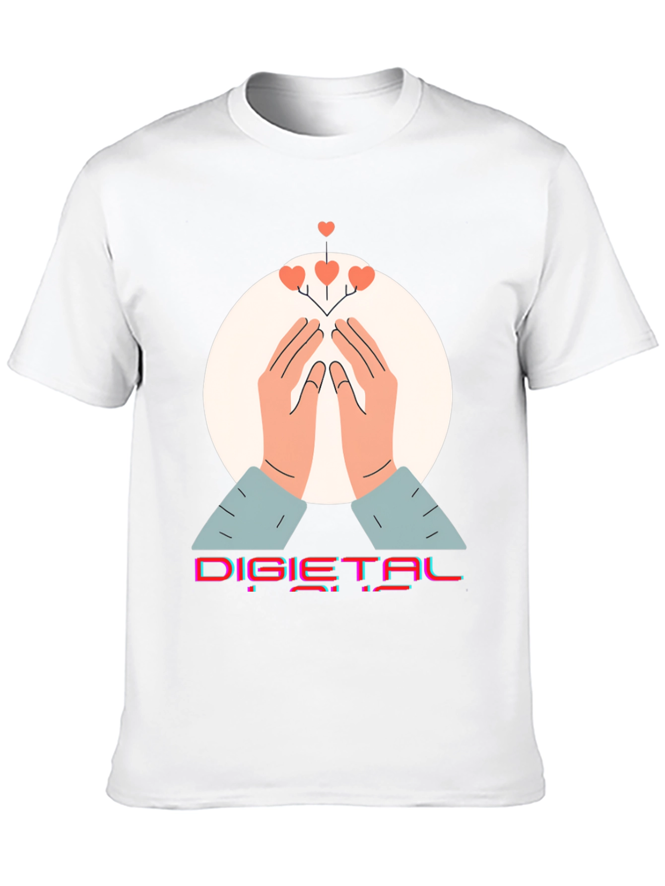 Digital Hearts Graphic Tee - Modern Comfort