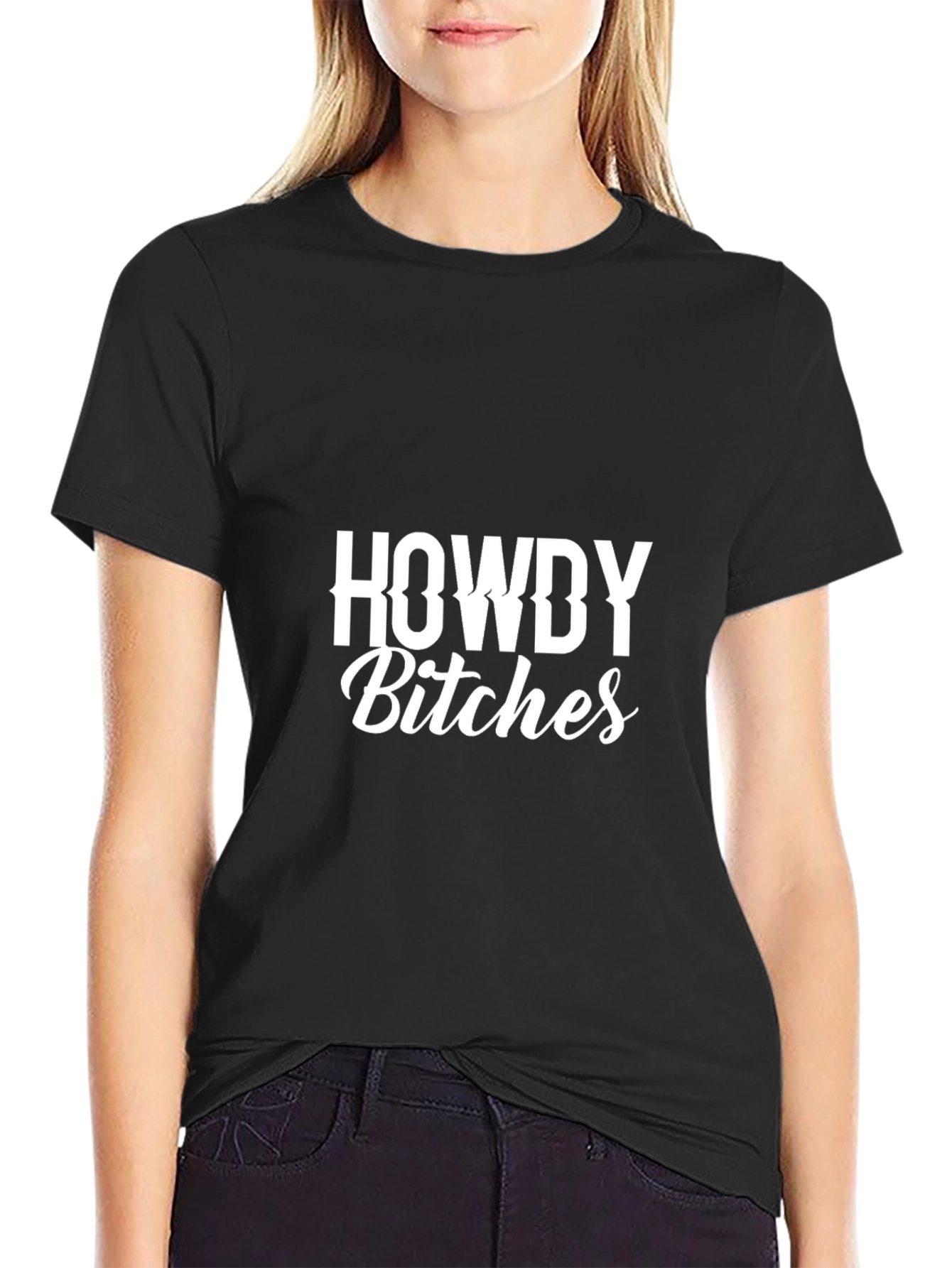 Howdy Bitches Black Graphic T-Shirt