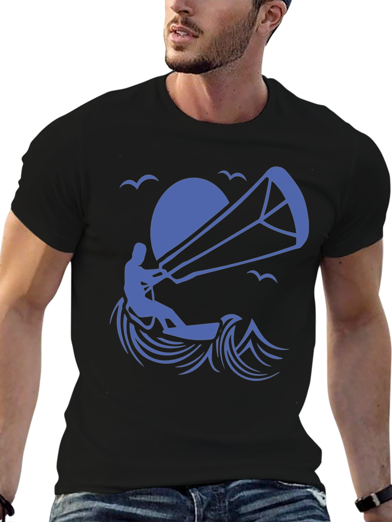 Kitesurfing Silhouette Graphic T-Shirt