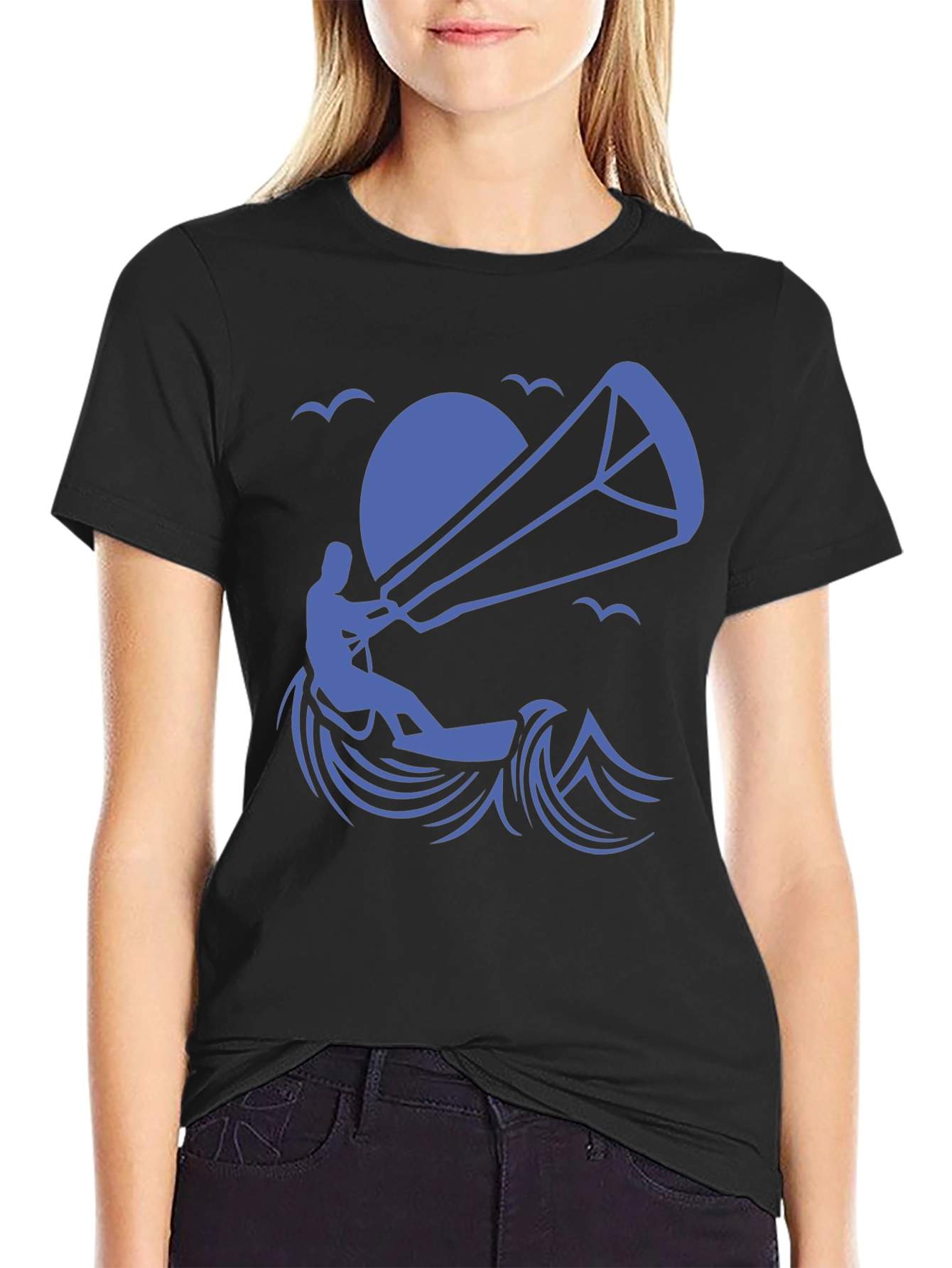 Kitesurfing Silhouette Graphic T-Shirt