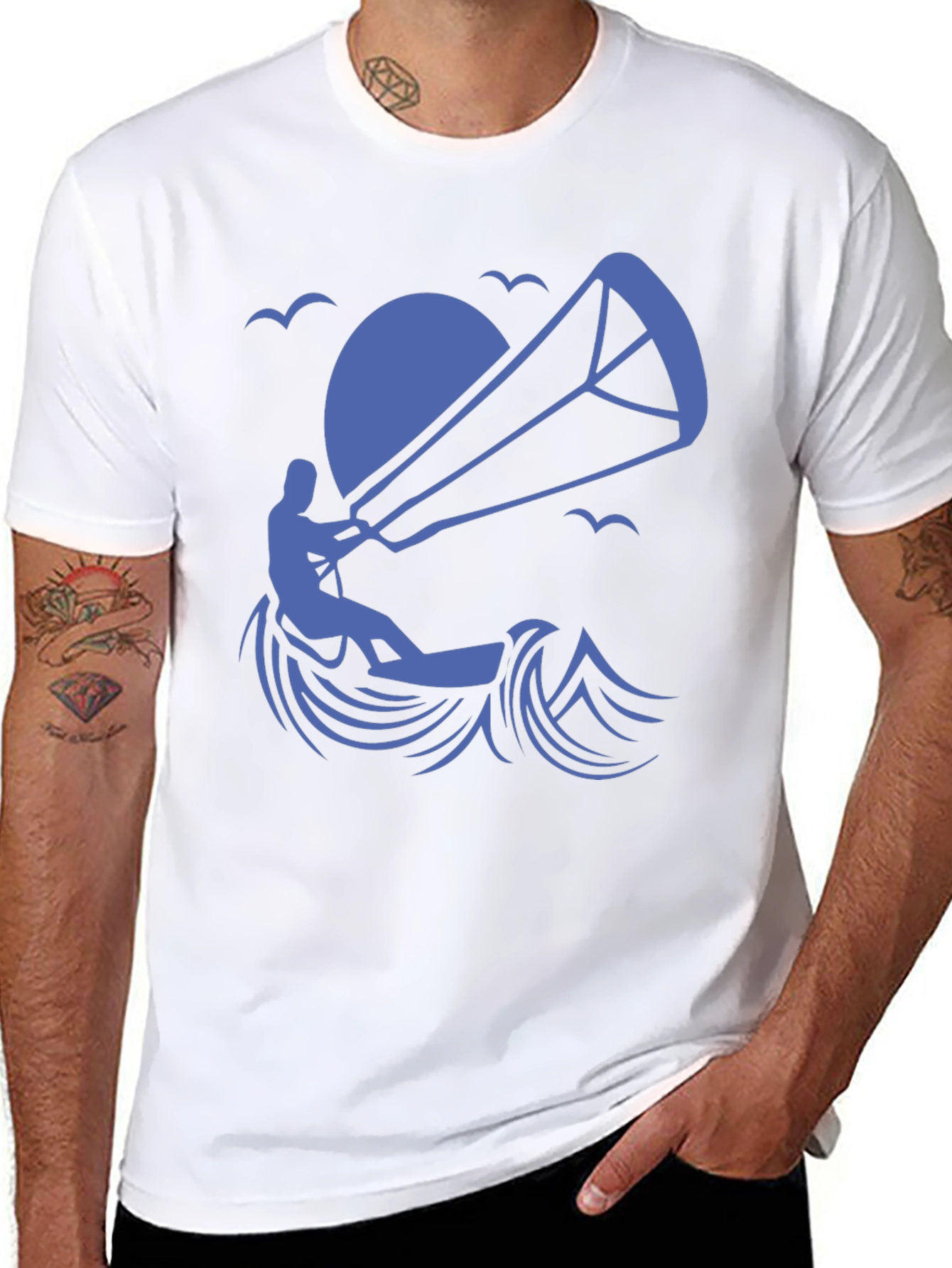 Kitesurfing Silhouette Graphic T-Shirt