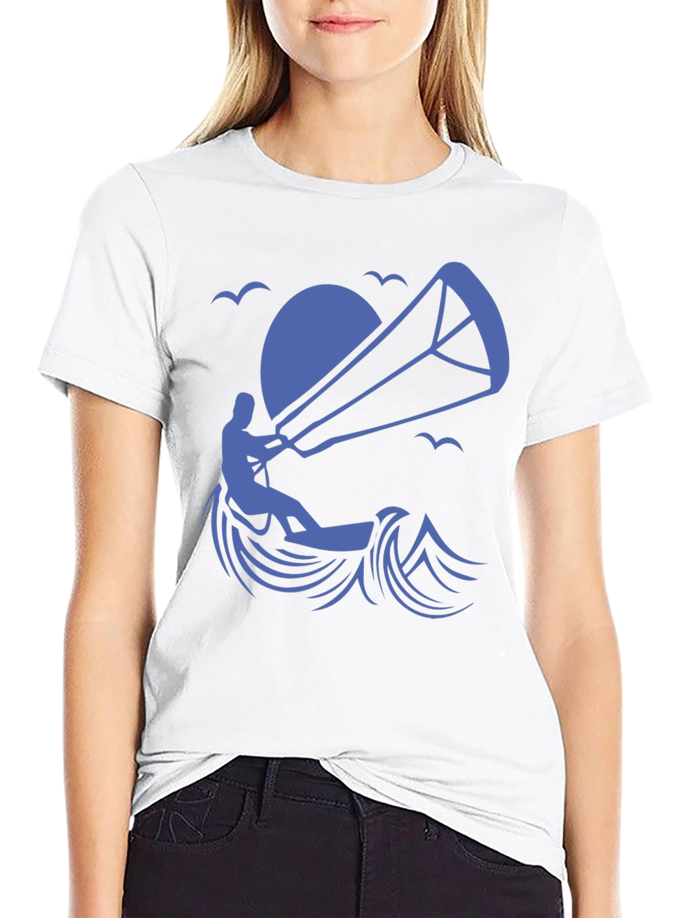 Kitesurfing Silhouette Graphic T-Shirt