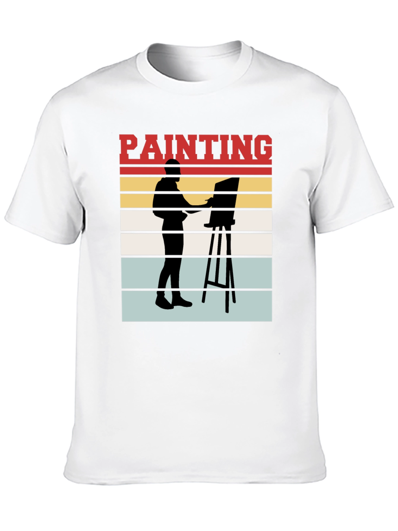 Painter Silhouette Graphic Tee - Artistic Unisex T-Shirt