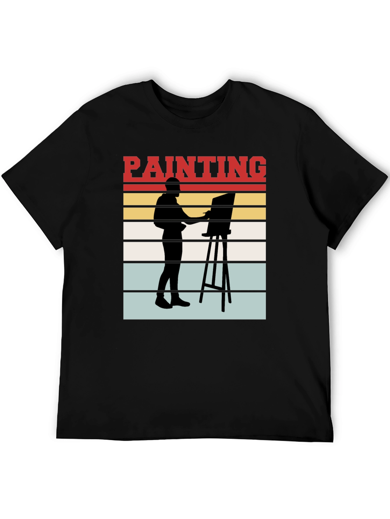 Painter Silhouette Graphic Tee - Artistic Unisex T-Shirt