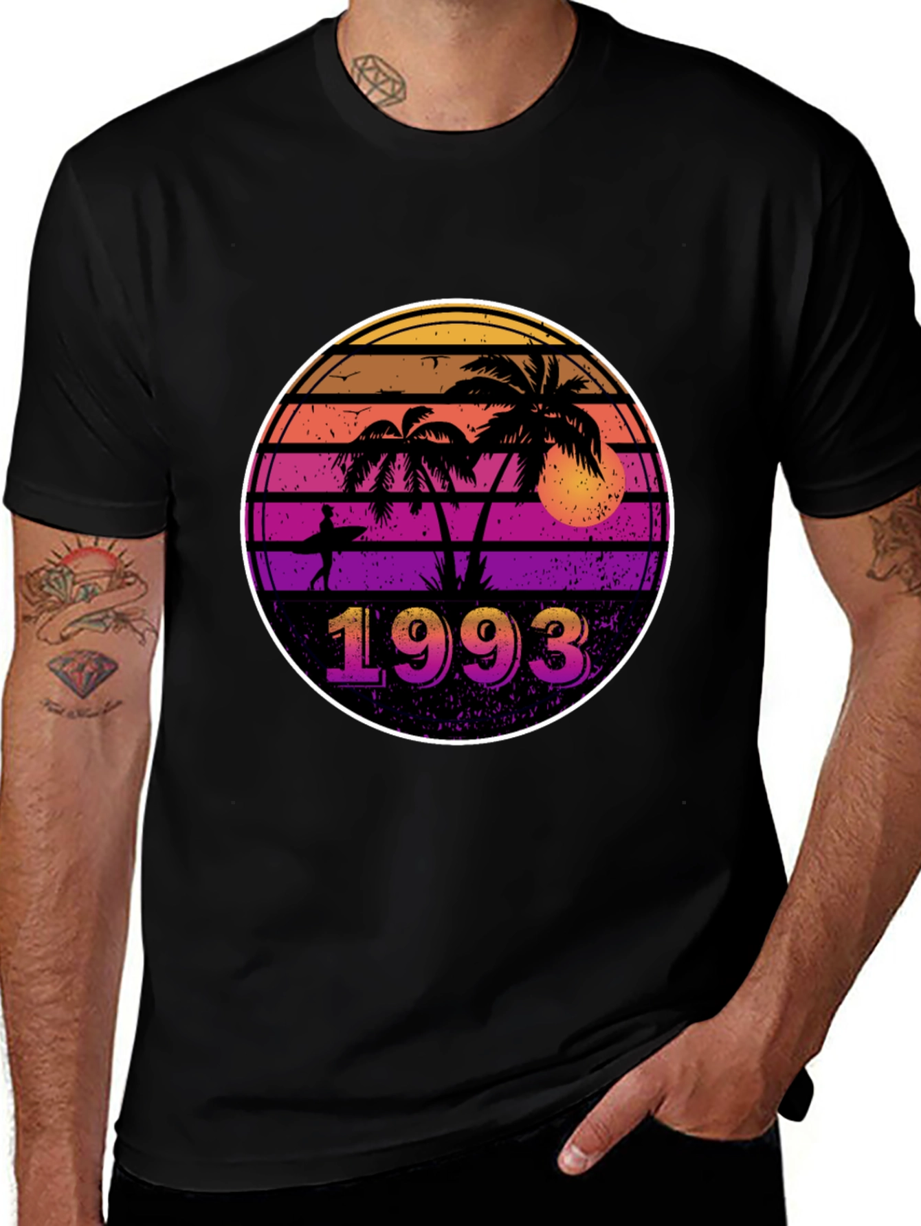 Retro 1993 Palm Tree Sunset T-Shirt