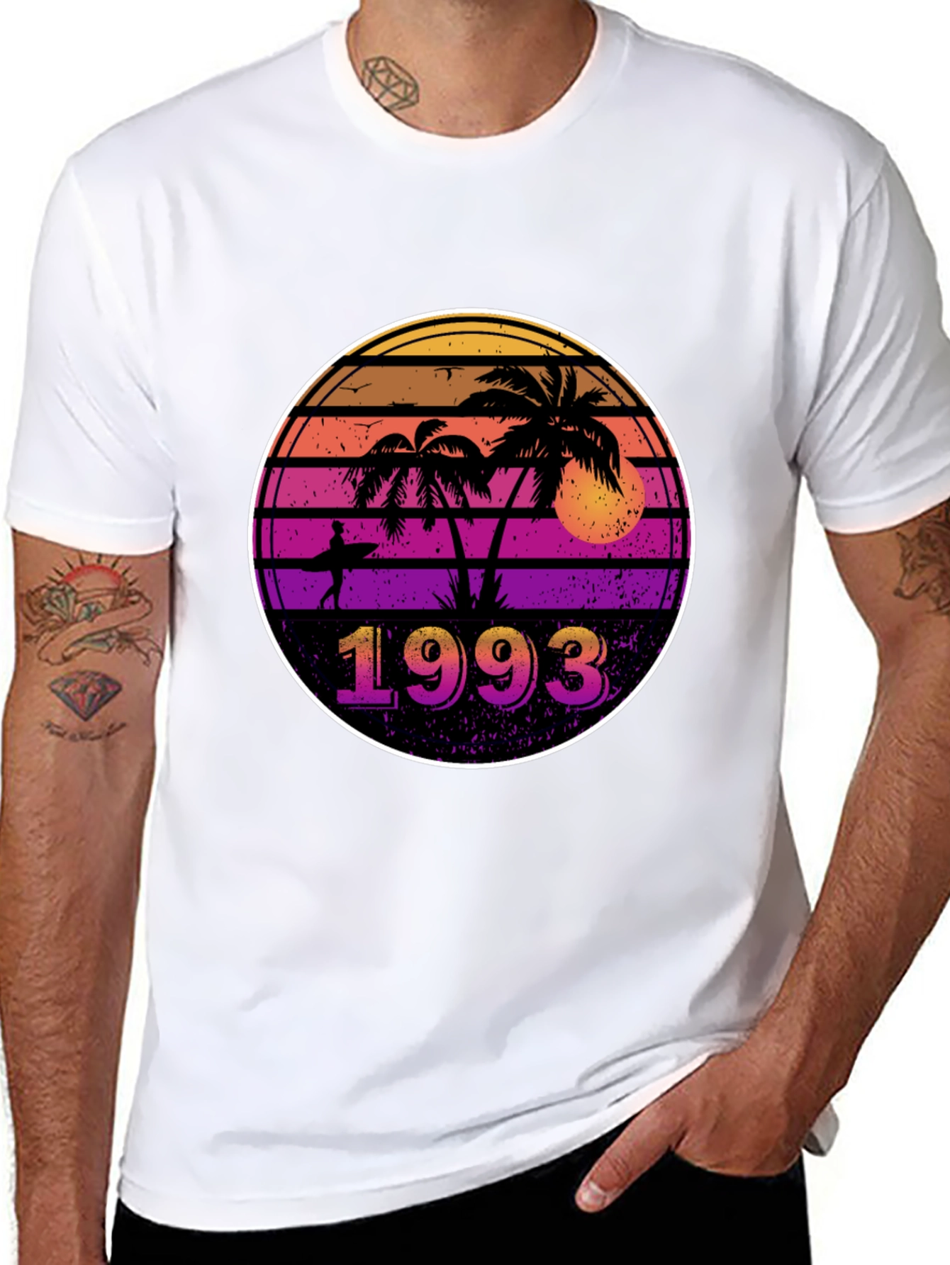 Retro 1993 Palm Tree Sunset T-Shirt