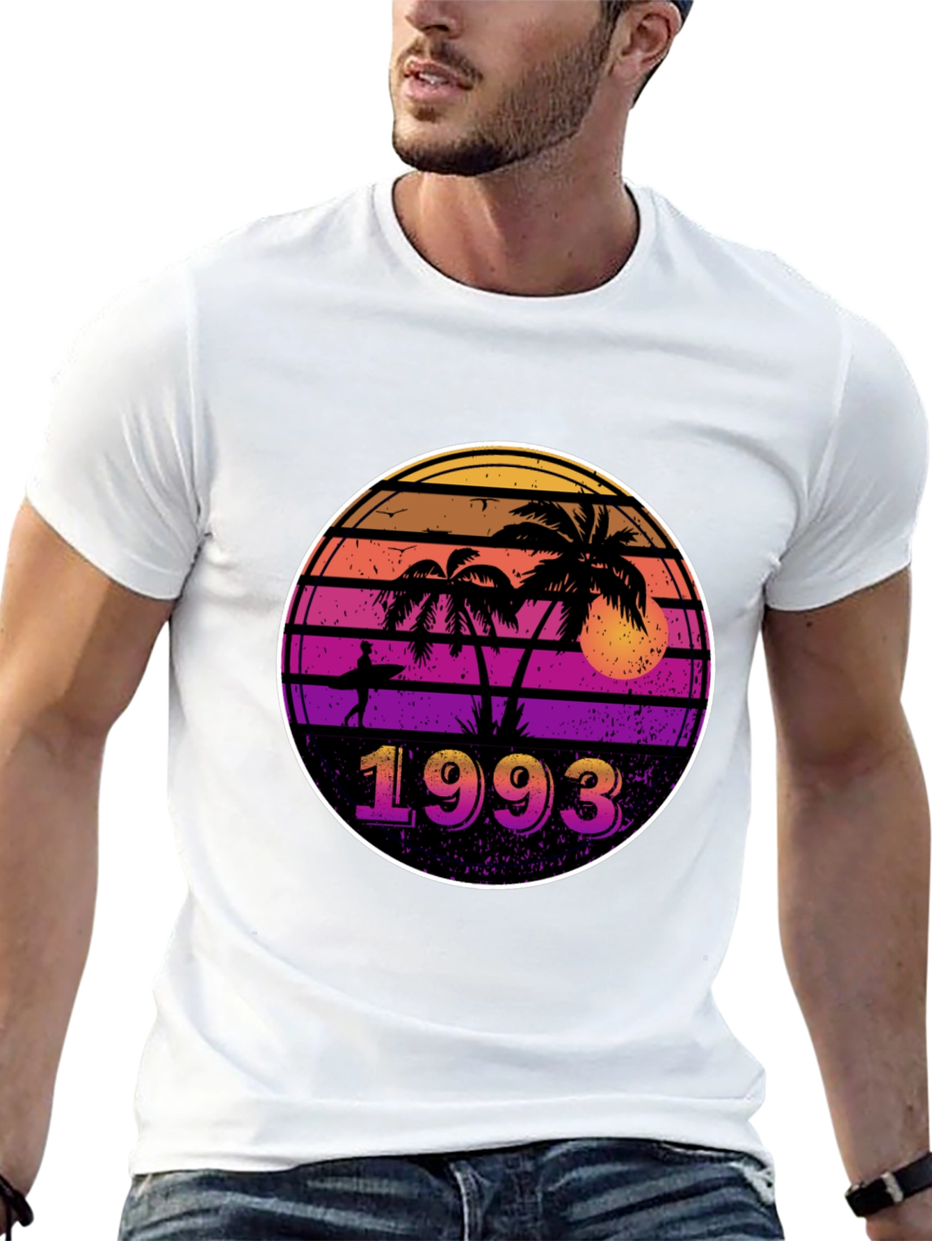 Retro 1993 Palm Tree Sunset T-Shirt