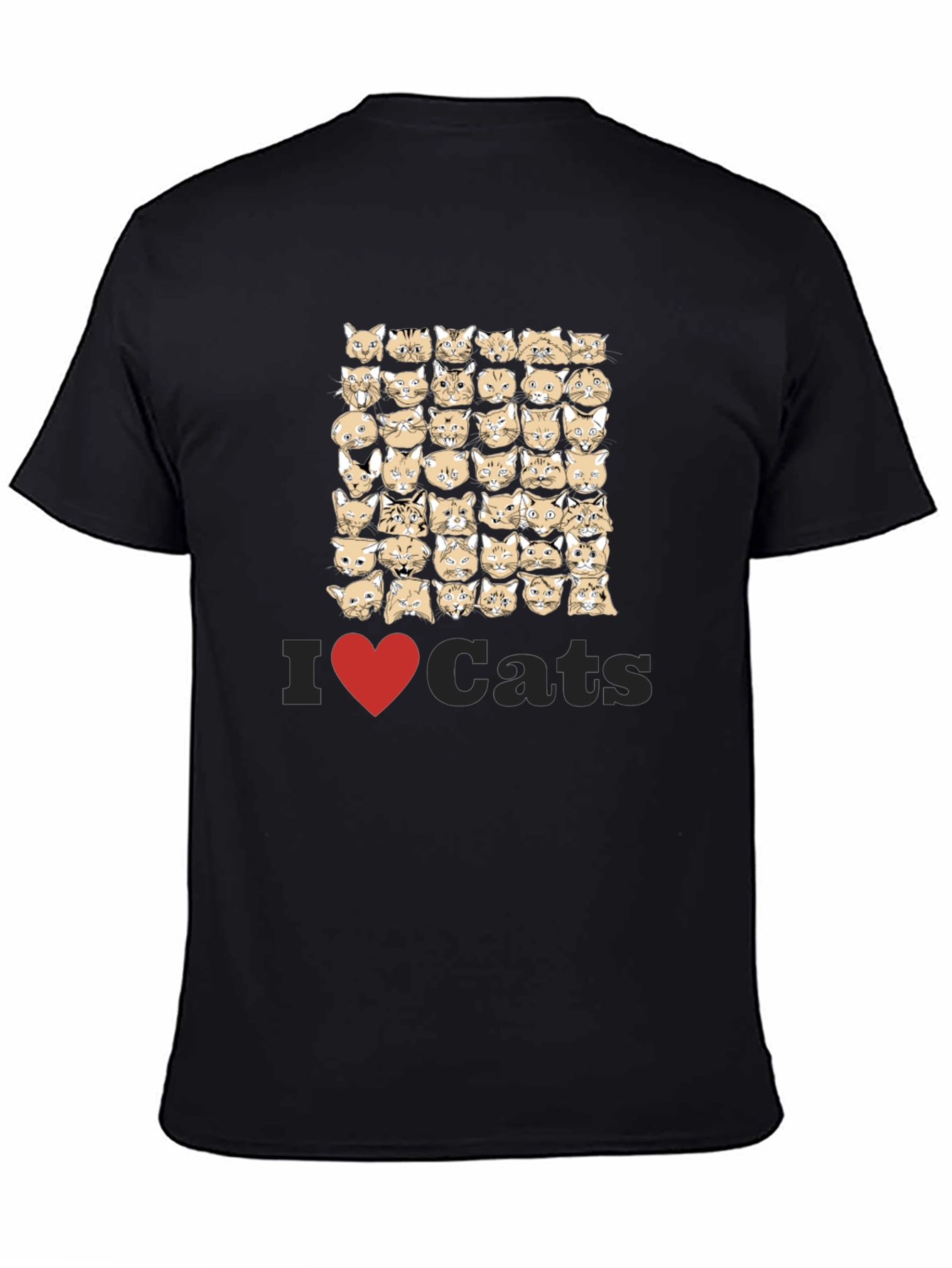I Heart Cats Black T-Shirt
