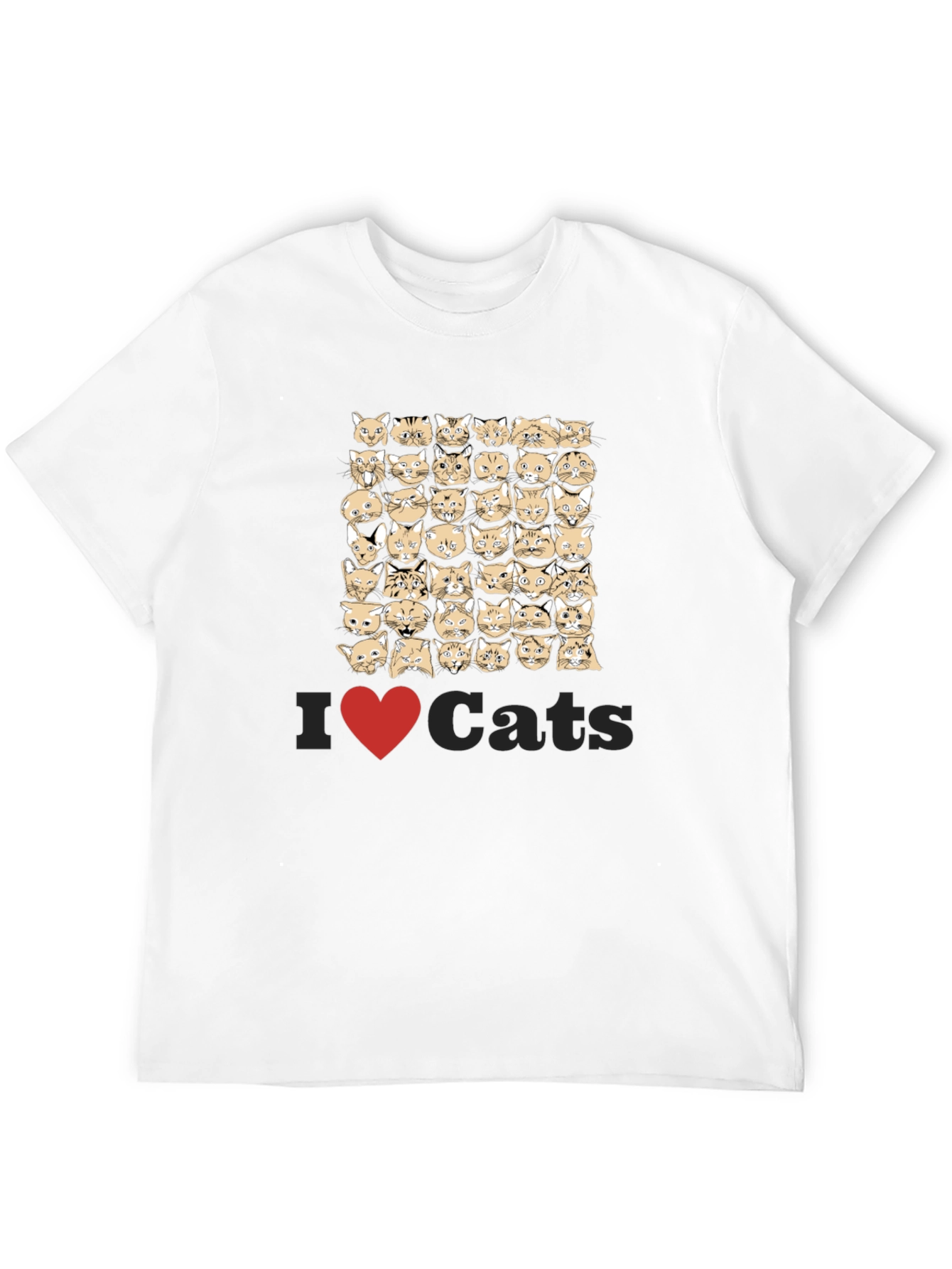 I Heart Cats Black T-Shirt
