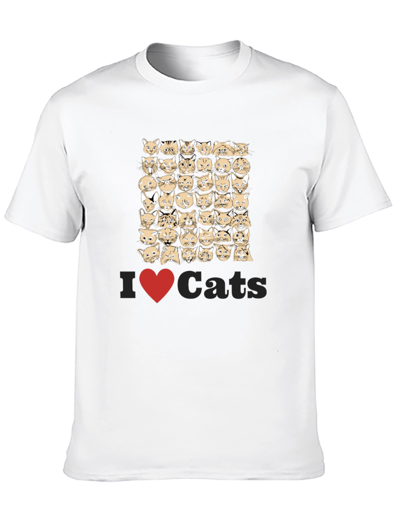 I Heart Cats Black T-Shirt