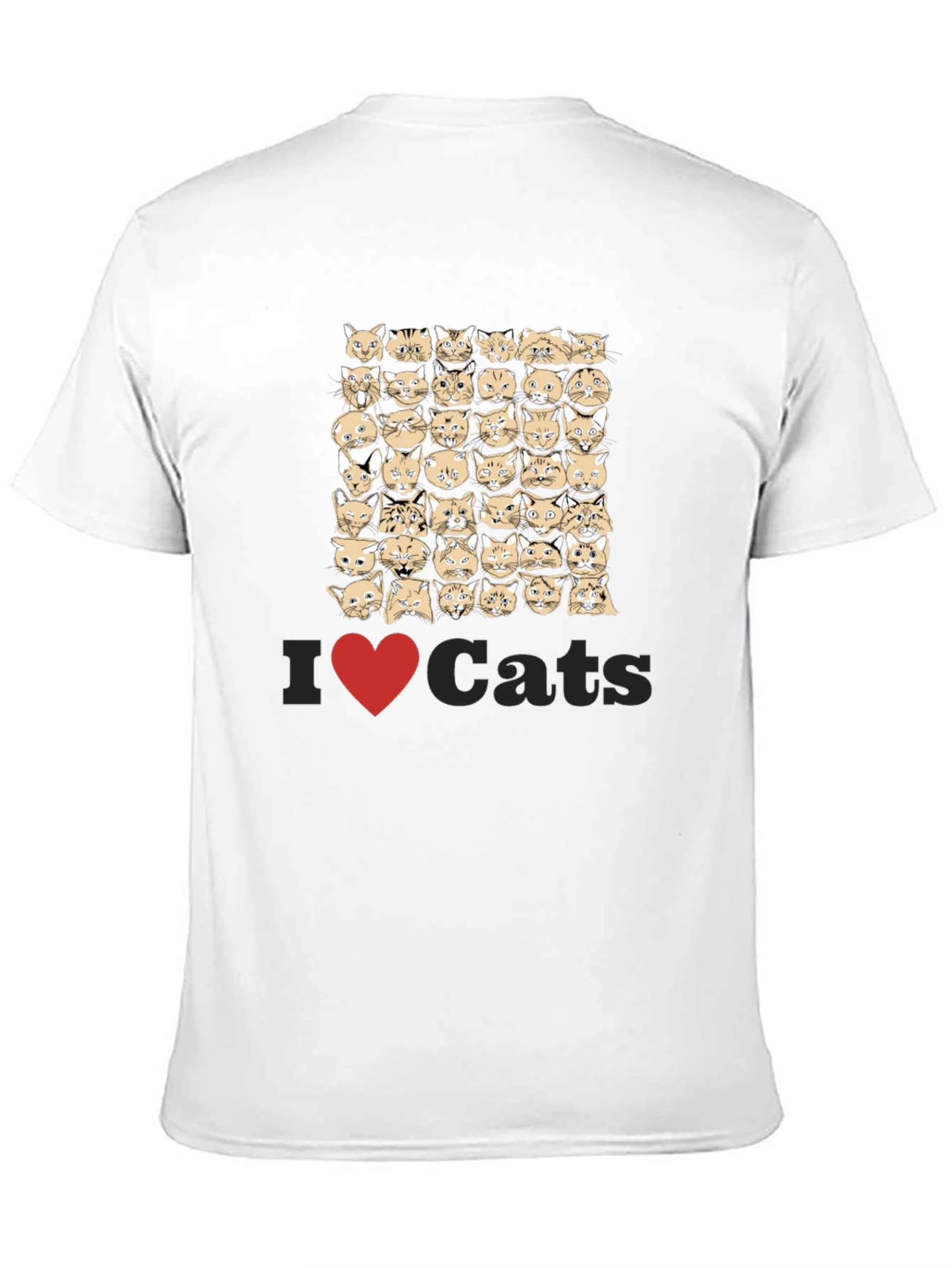 I Heart Cats Black T-Shirt