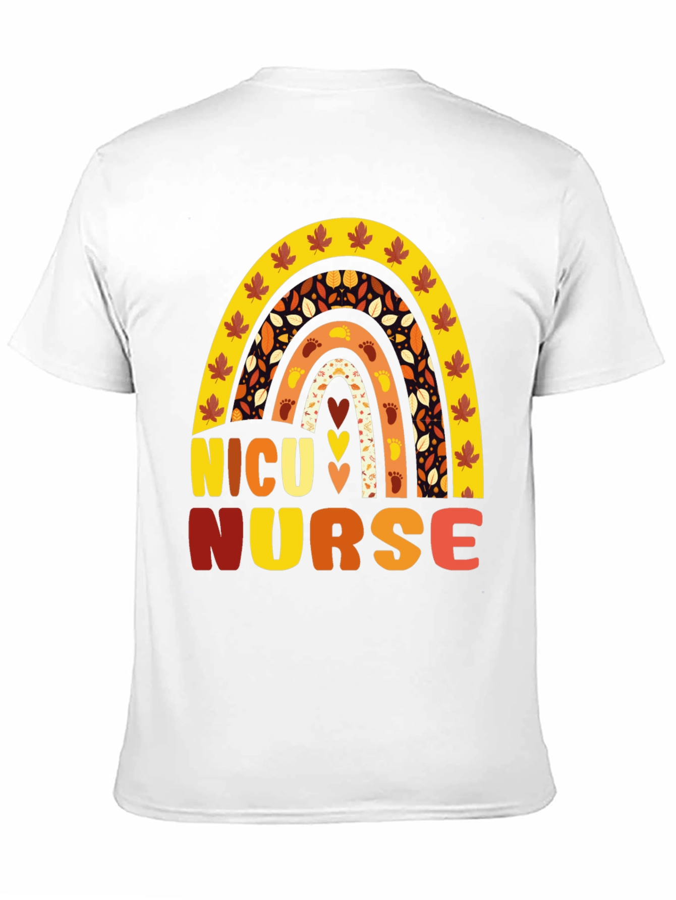 NICU Nurse Fall Rainbow T-Shirt