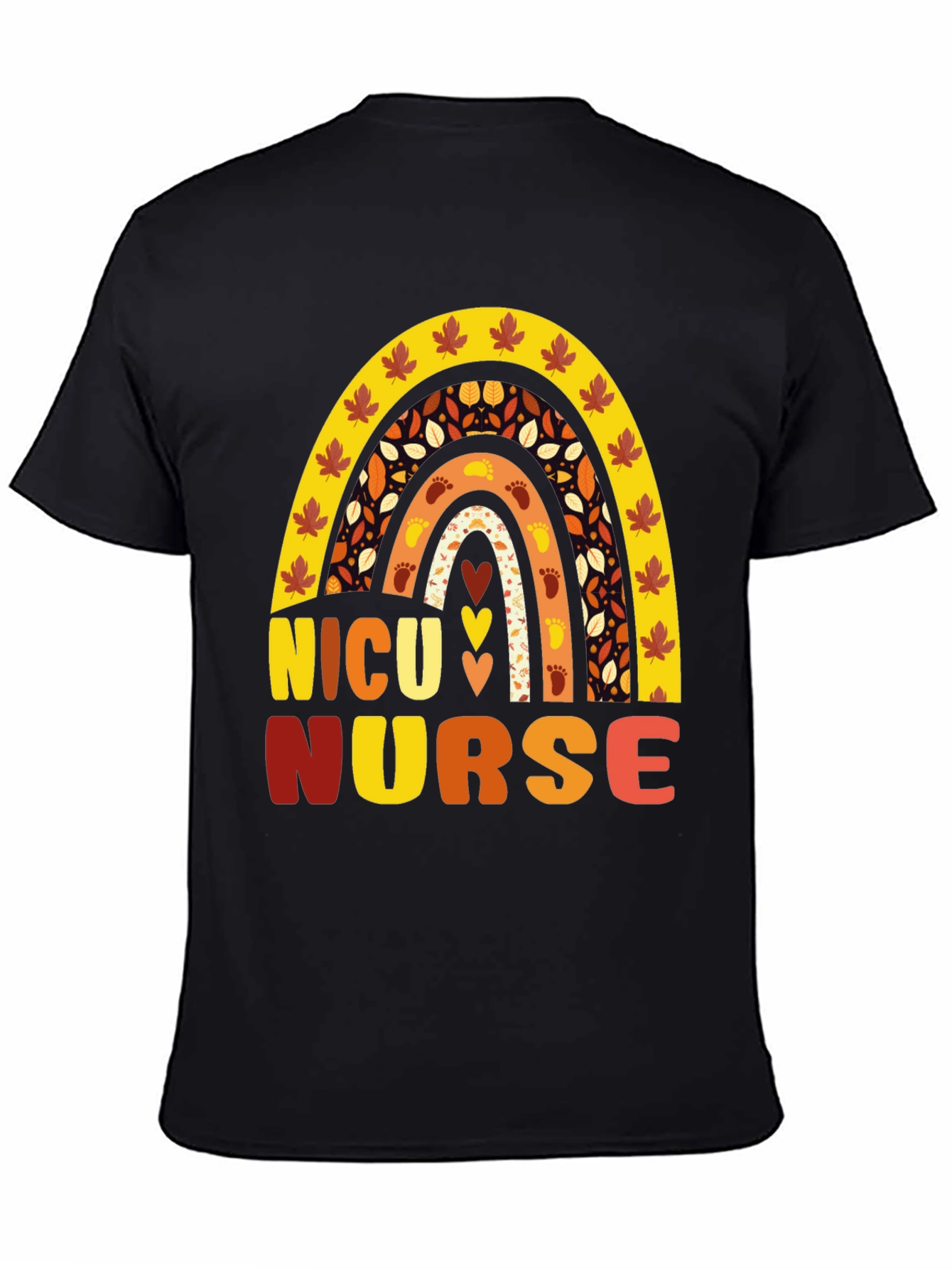 NICU Nurse Fall Rainbow T-Shirt