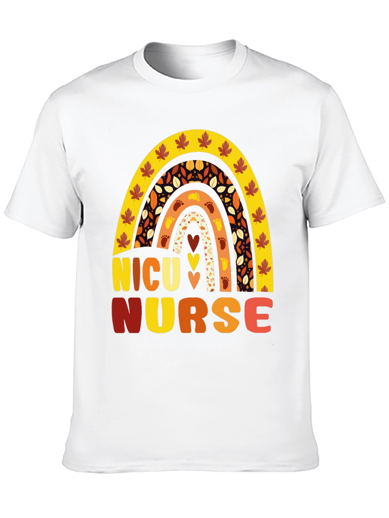 NICU Nurse Fall Rainbow T-Shirt