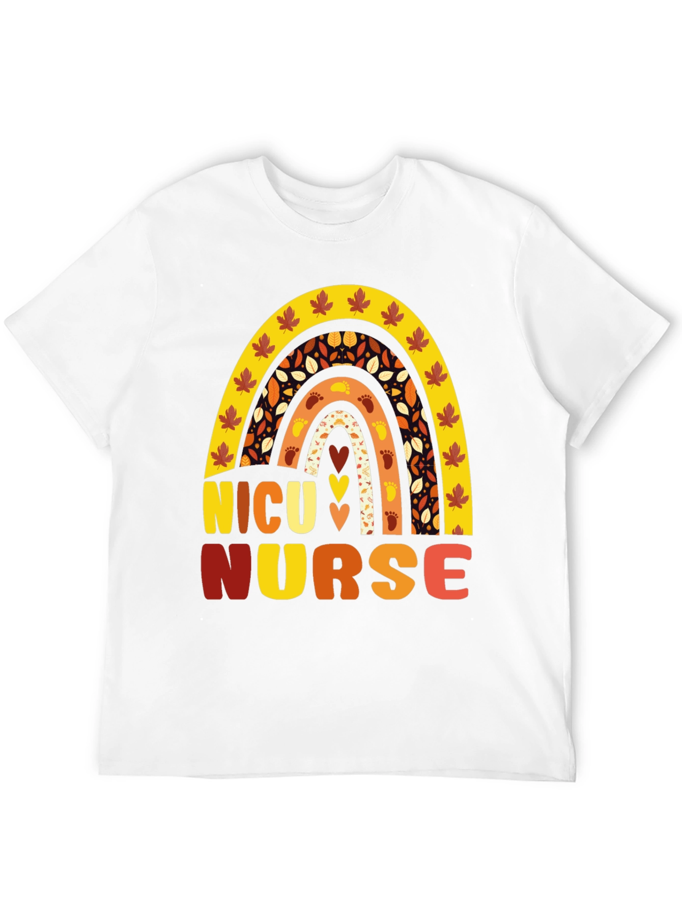 NICU Nurse Fall Rainbow T-Shirt