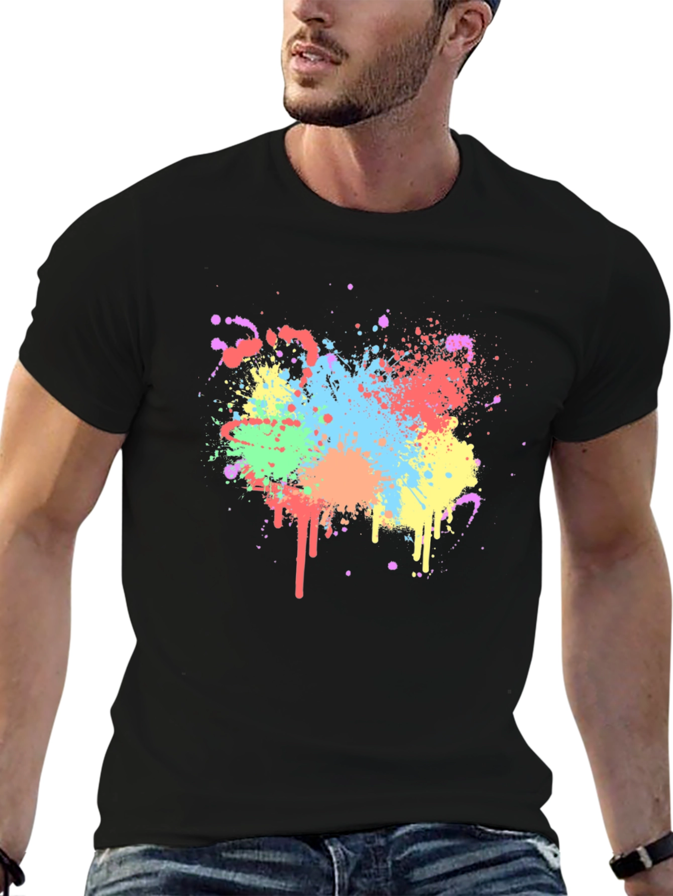 Colorful Splatter Graphic T-Shirt