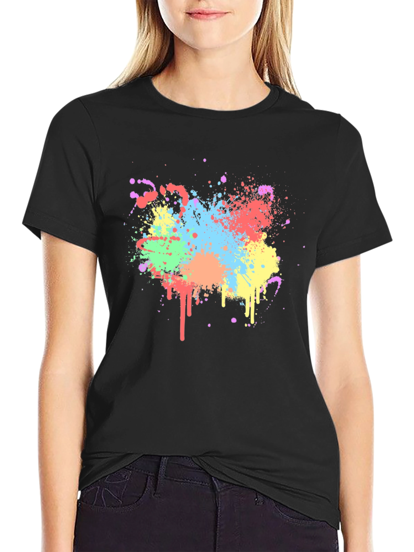 Colorful Splatter Graphic T-Shirt