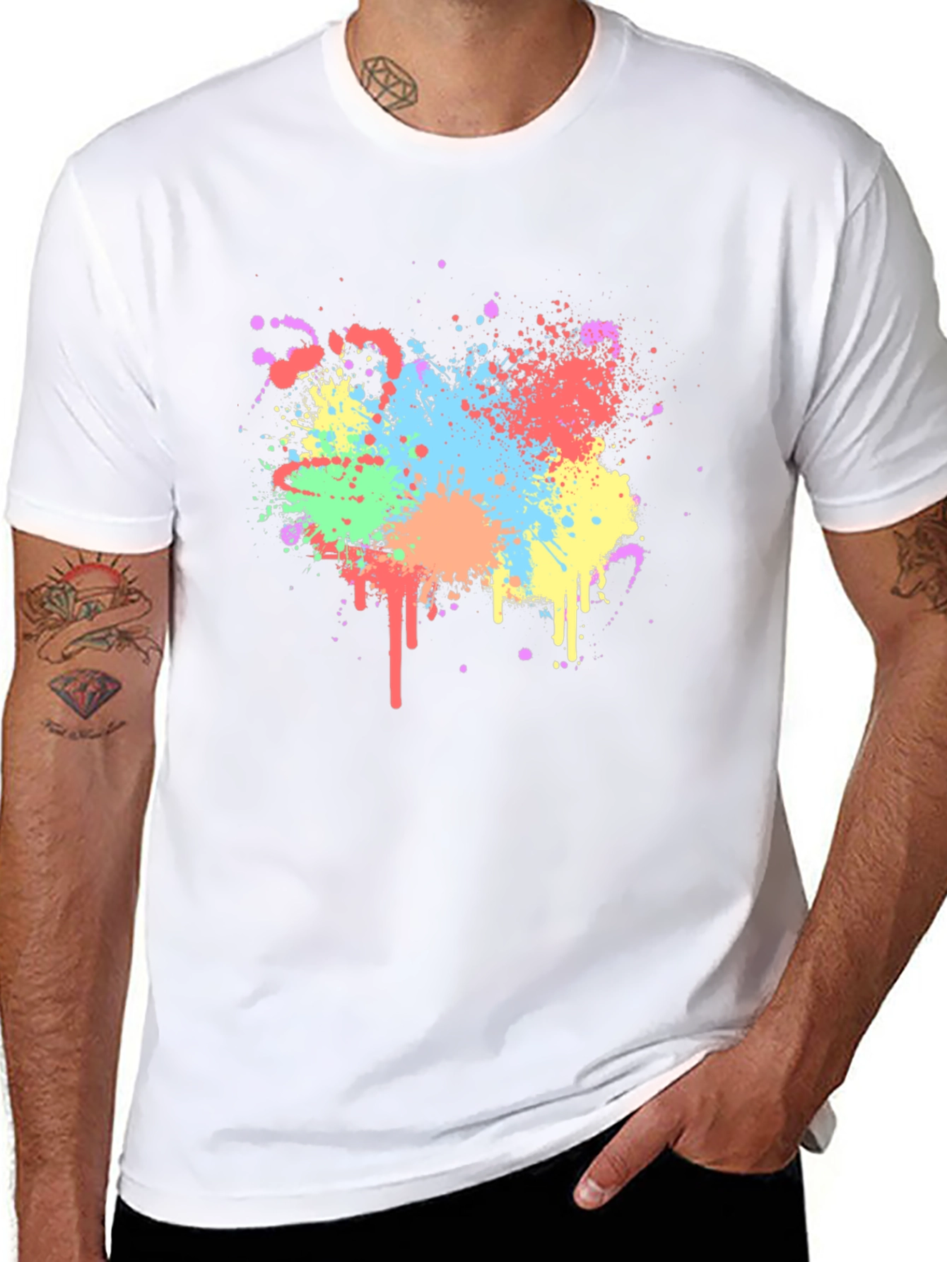 Colorful Splatter Graphic T-Shirt