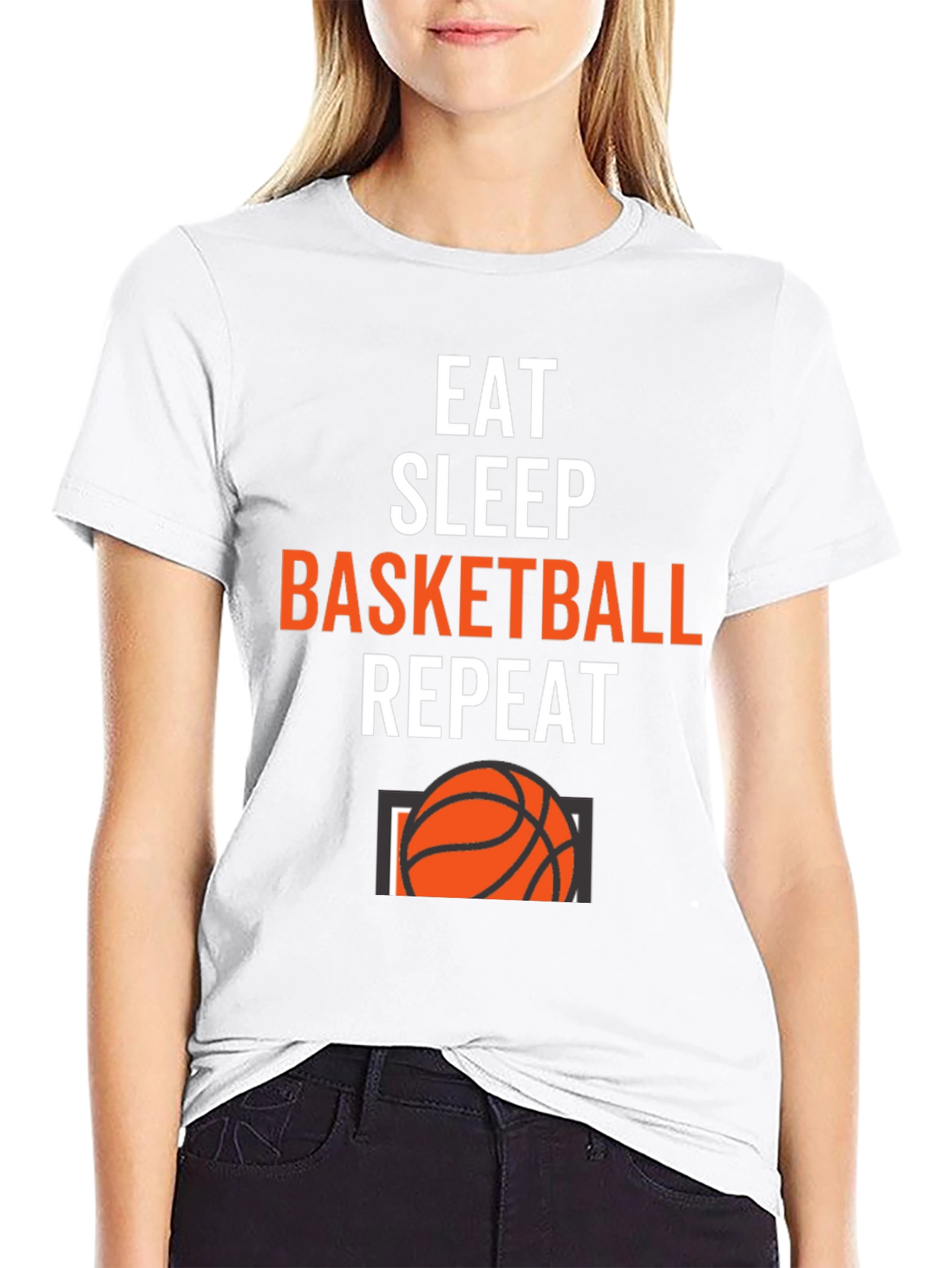 Eat Sleep Basketball Repeat Graphic Tee