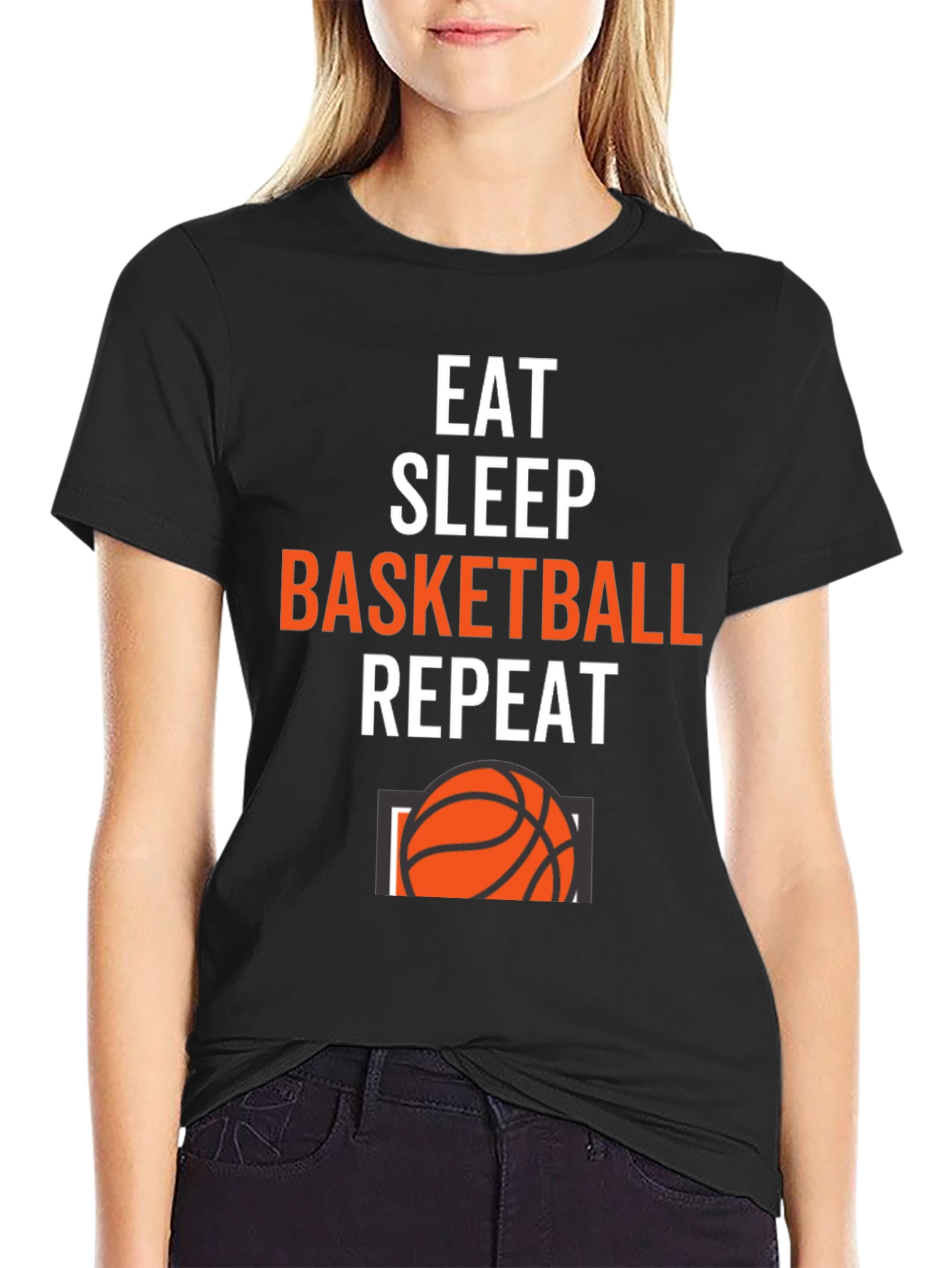 Eat Sleep Basketball Repeat Graphic Tee