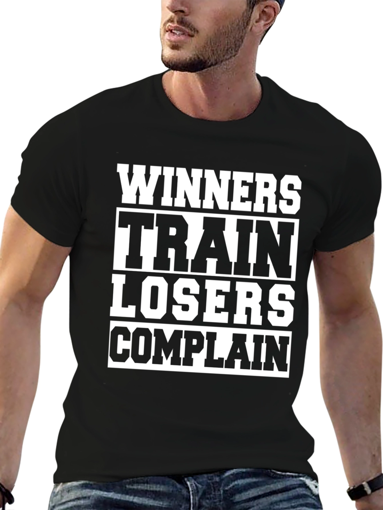 Winners Train Losers Complain Graphic Tee