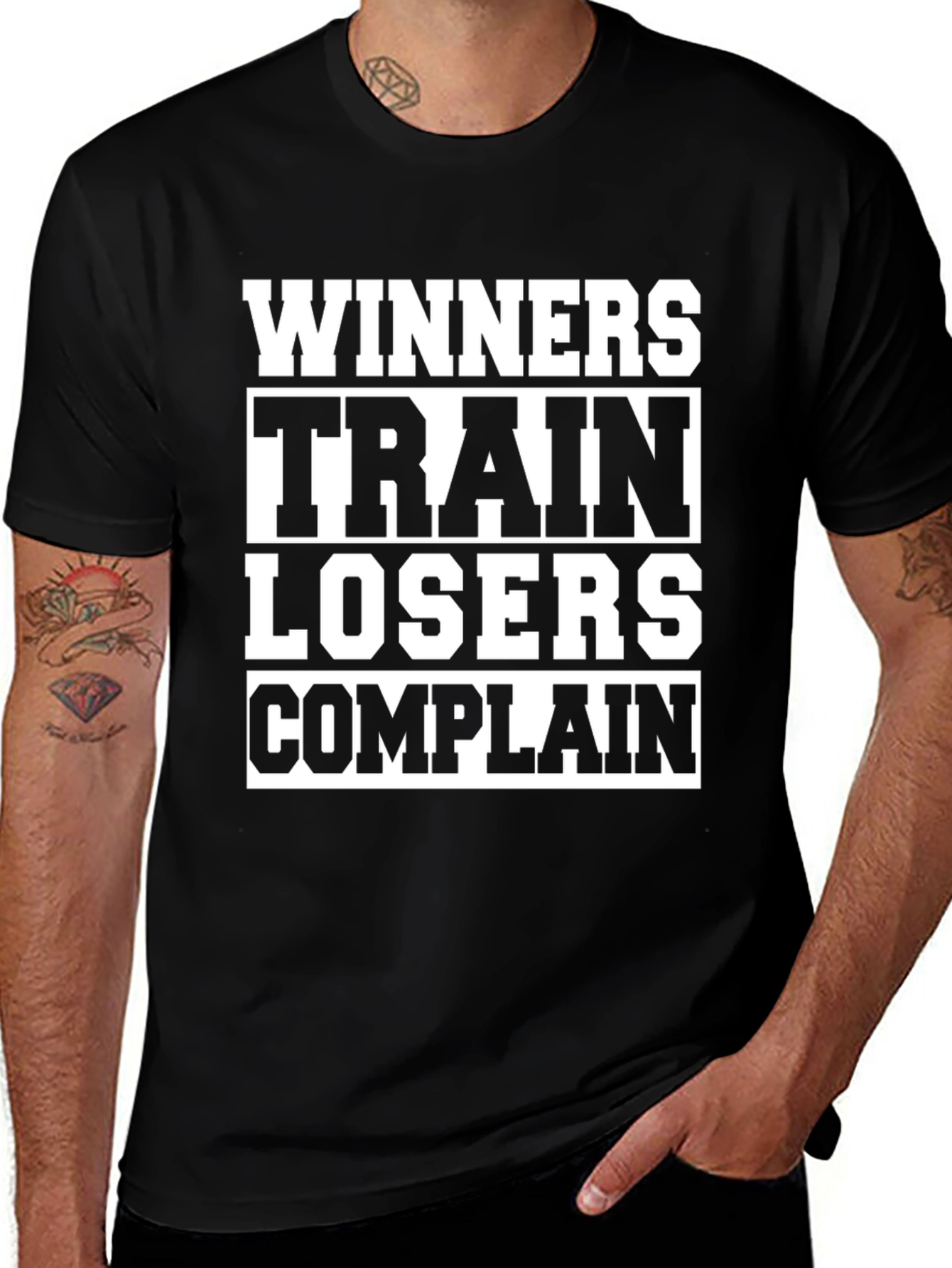 Winners Train Losers Complain Graphic Tee