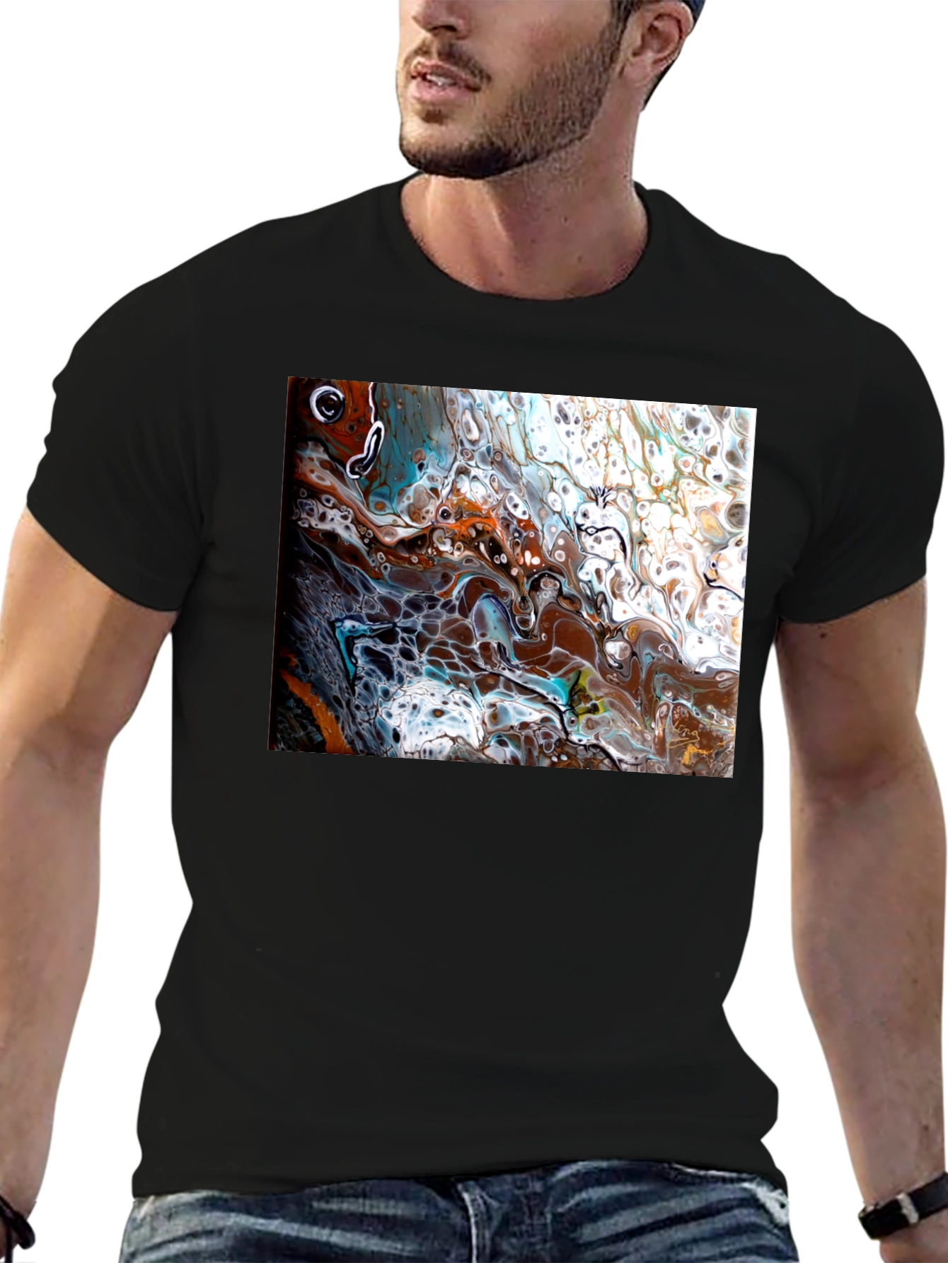 Abstract Art Graphic Tee - Fluid Design