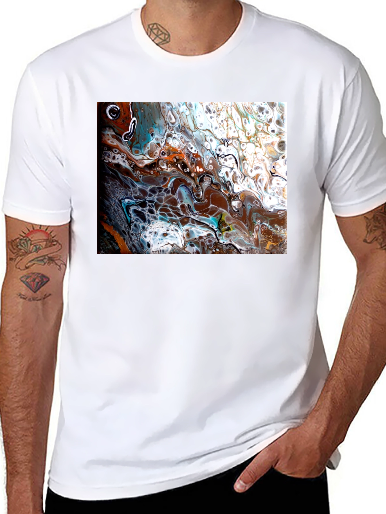 Abstract Art Graphic Tee - Fluid Design