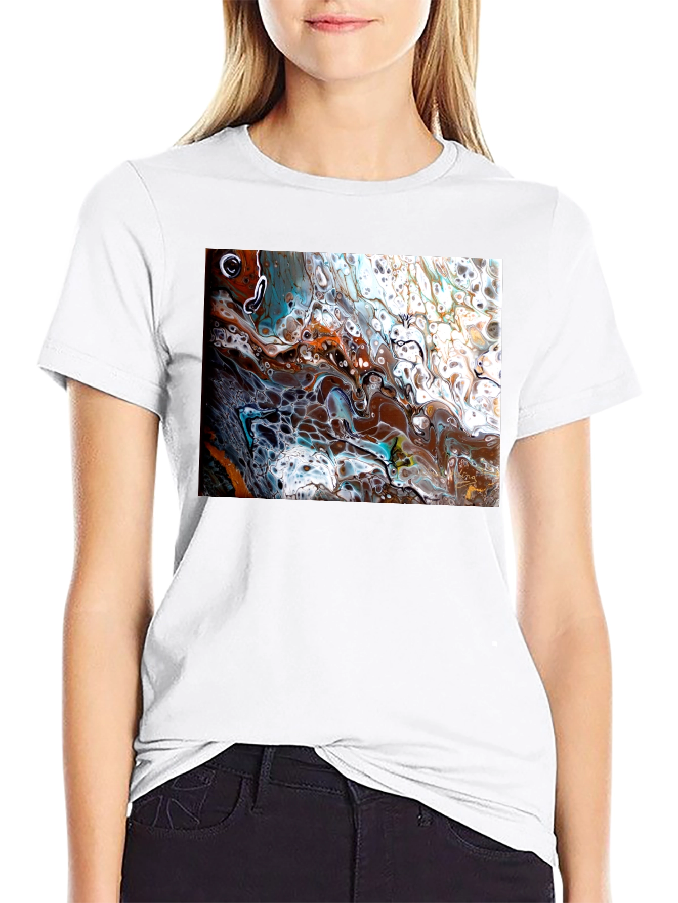 Abstract Art Graphic Tee - Fluid Design
