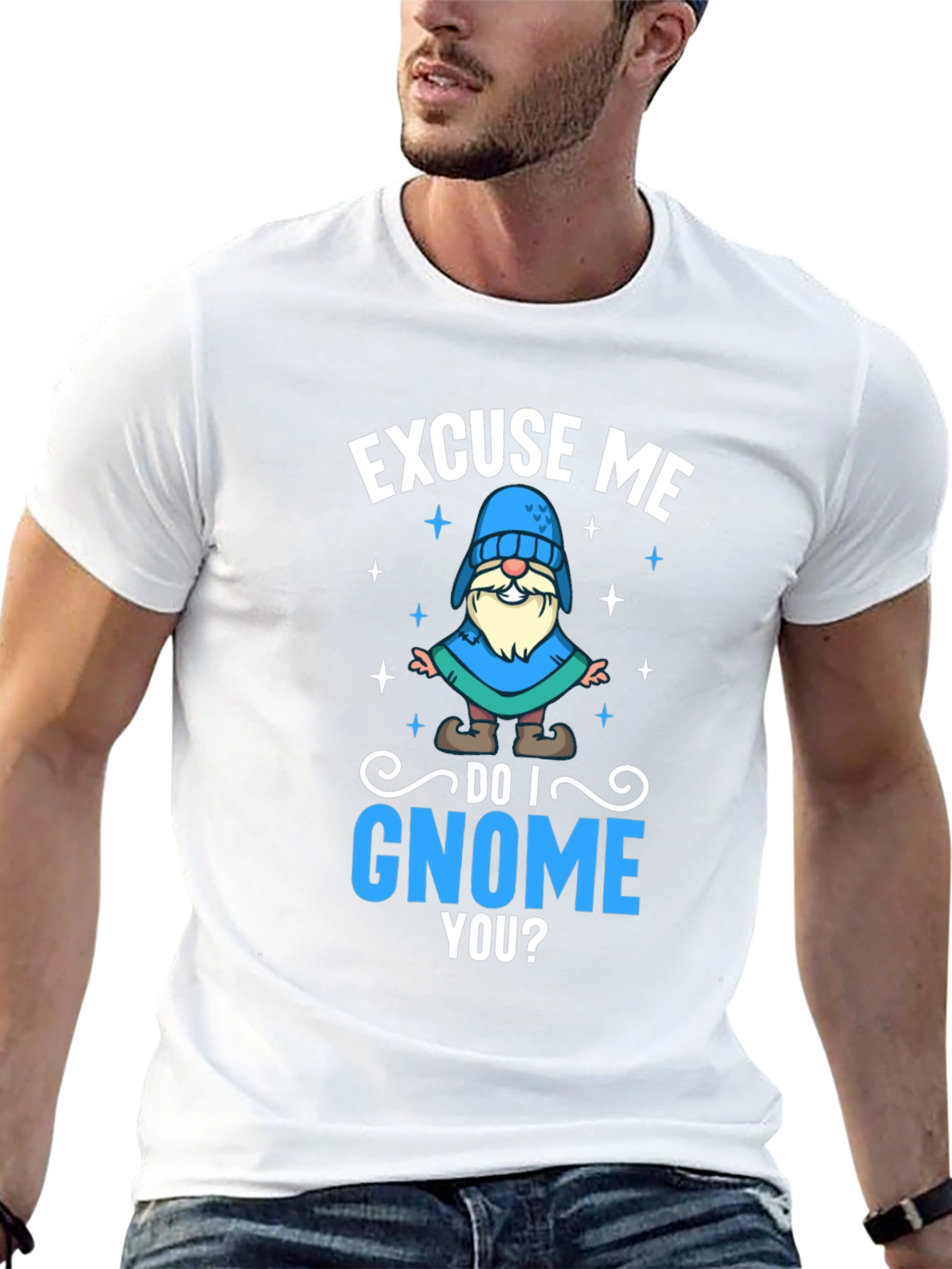 Excuse Me Do I Gnome You Black T-Shirt