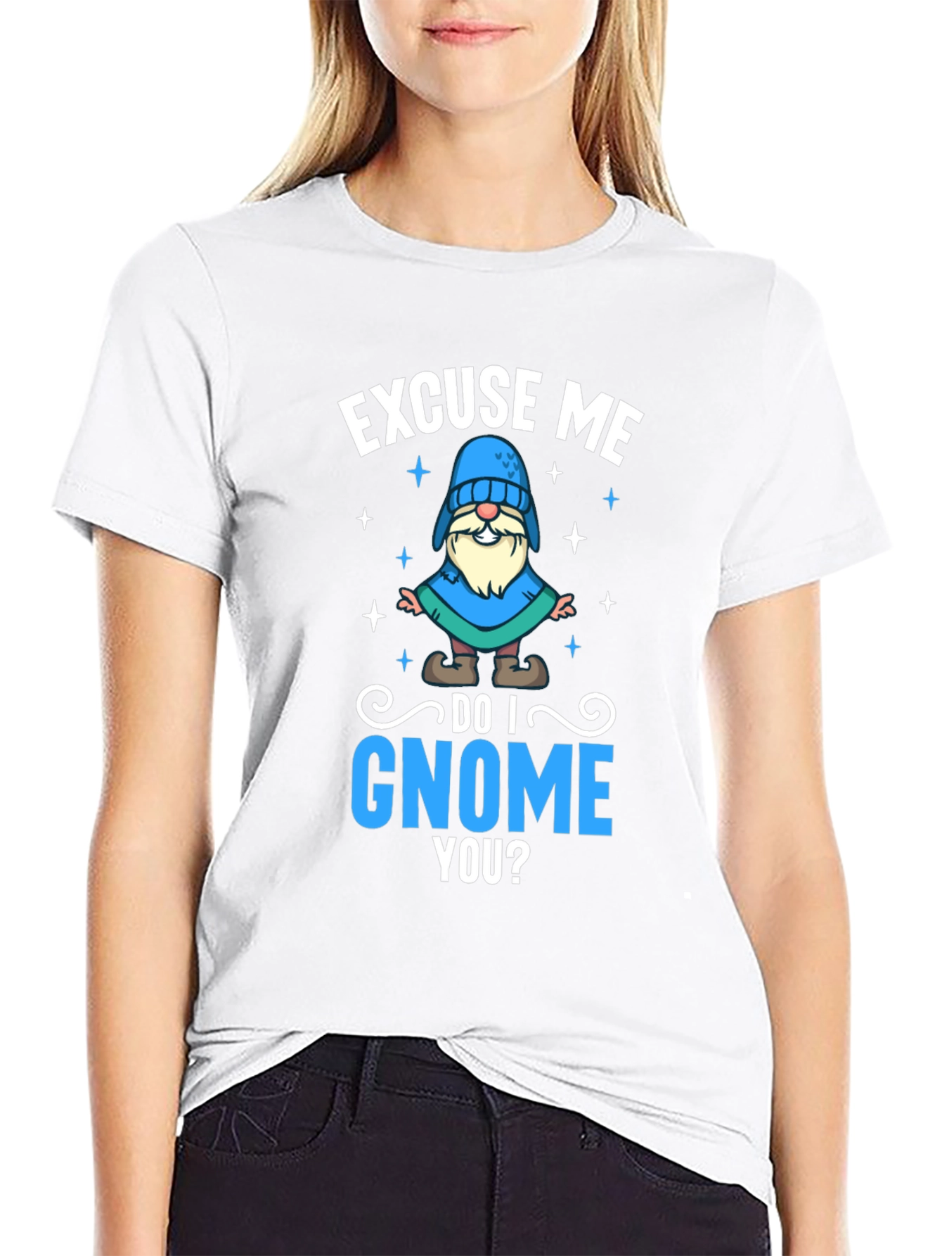 Excuse Me Do I Gnome You Black T-Shirt