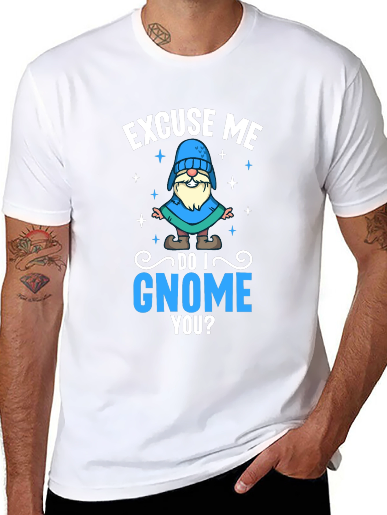 Excuse Me Do I Gnome You Black T-Shirt