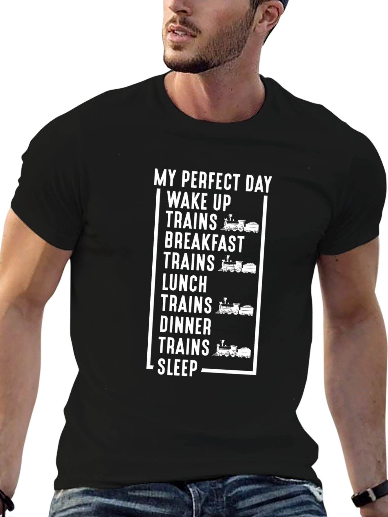 My Perfect Day Trains T-Shirt Train Lover Gift