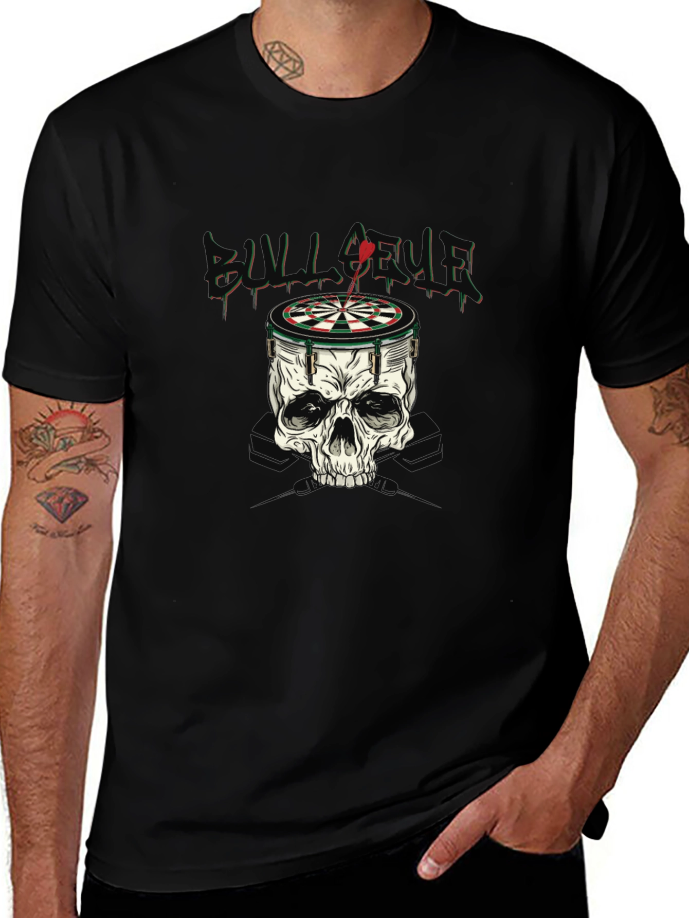 Skull Dartboard Graphic T-Shirt