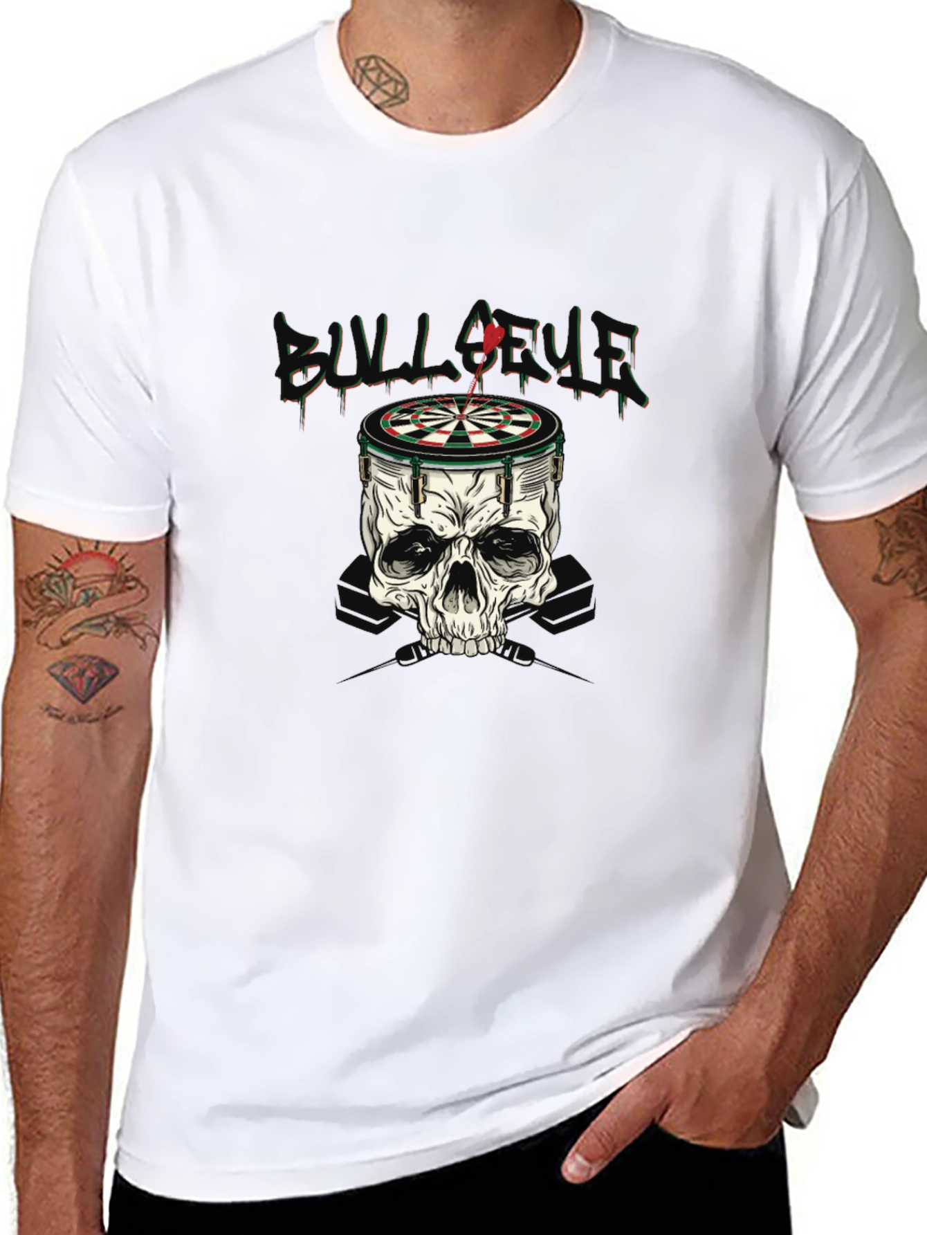 Skull Dartboard Graphic T-Shirt