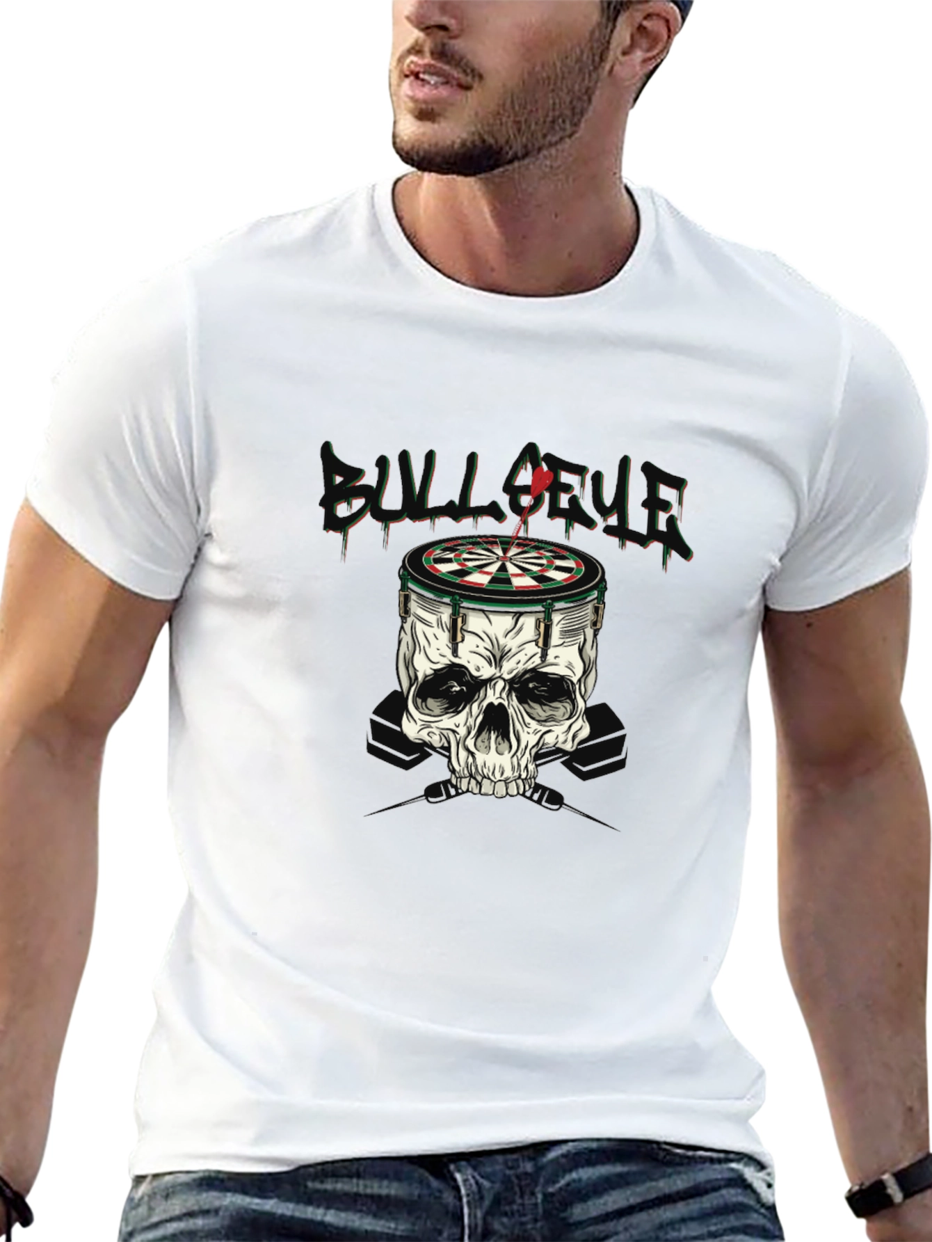 Skull Dartboard Graphic T-Shirt