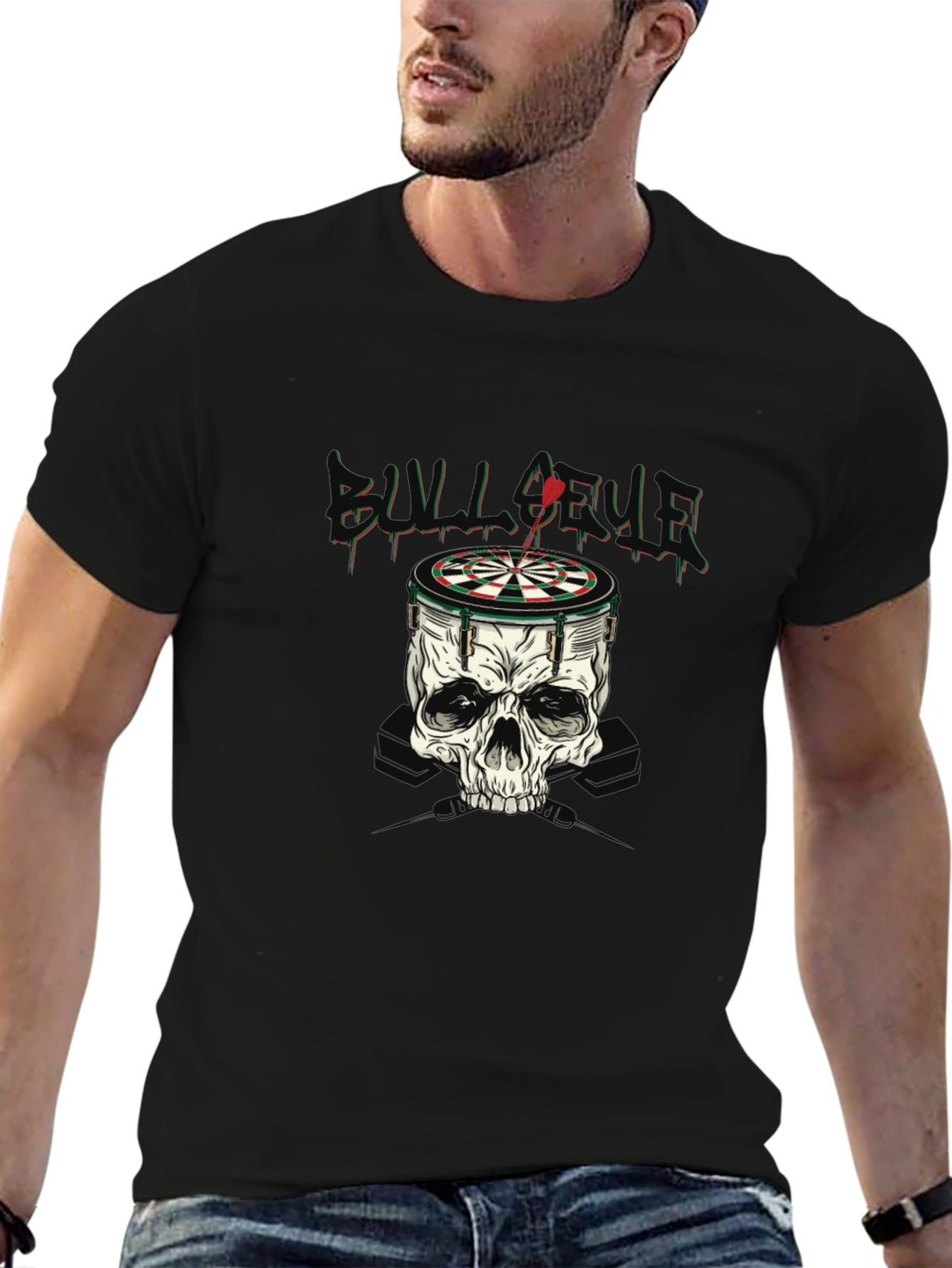 Skull Dartboard Graphic T-Shirt