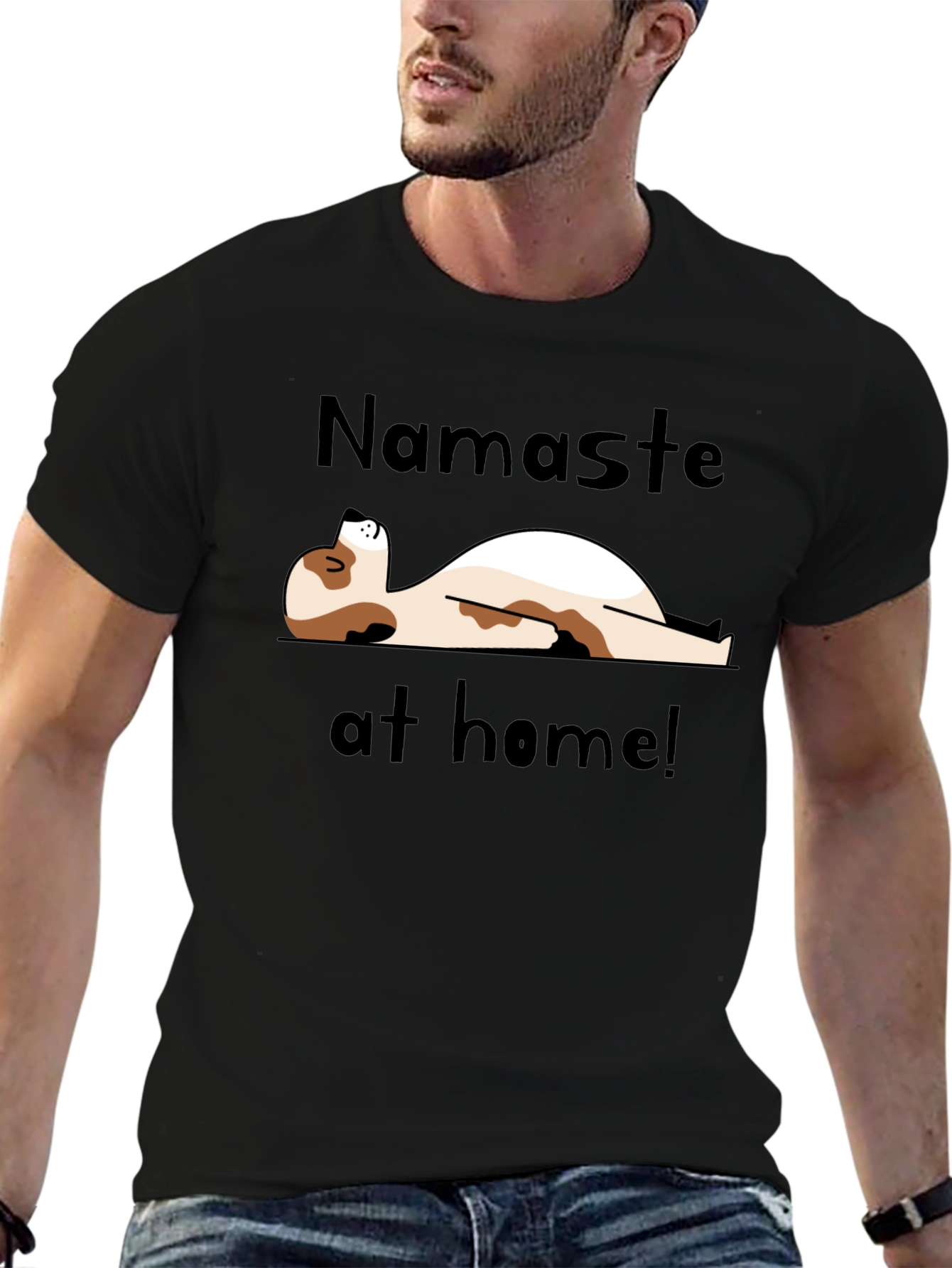 Namaste at Home Black Graphic Tee