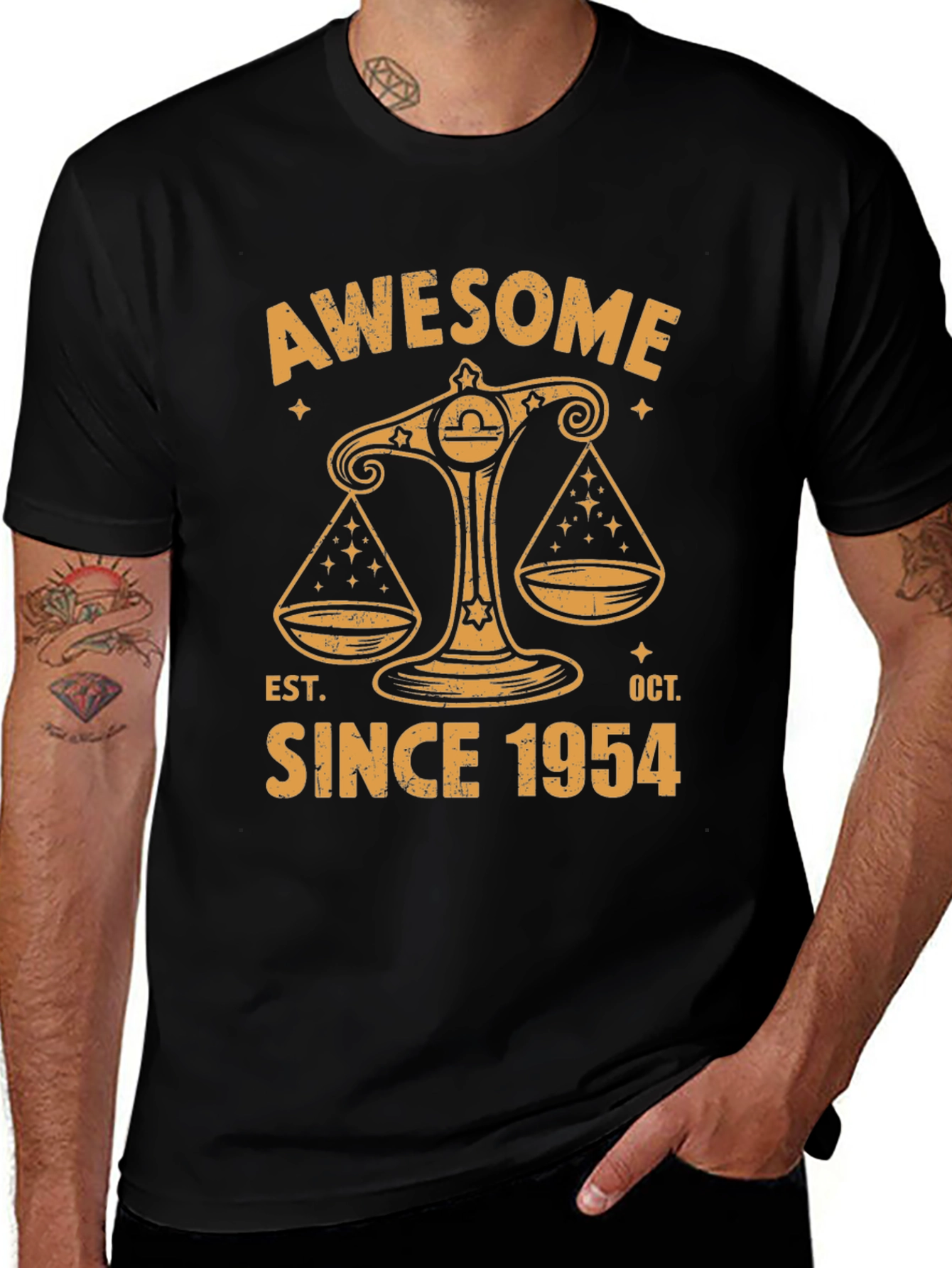 Awesome Libra Since 1954 Black T-Shirt