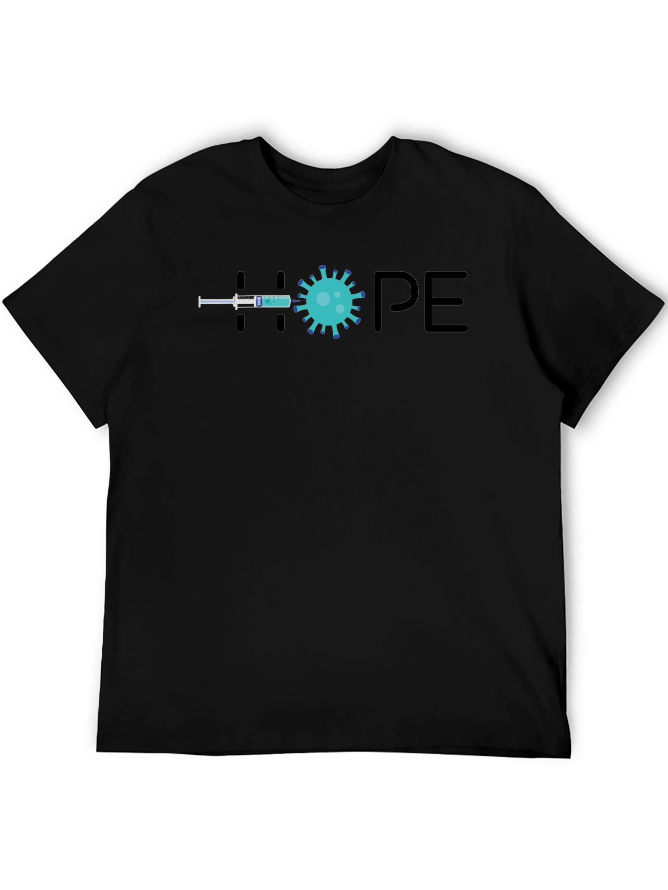 Hope Vaccine T-Shirt: Black Cotton Graphic Tee